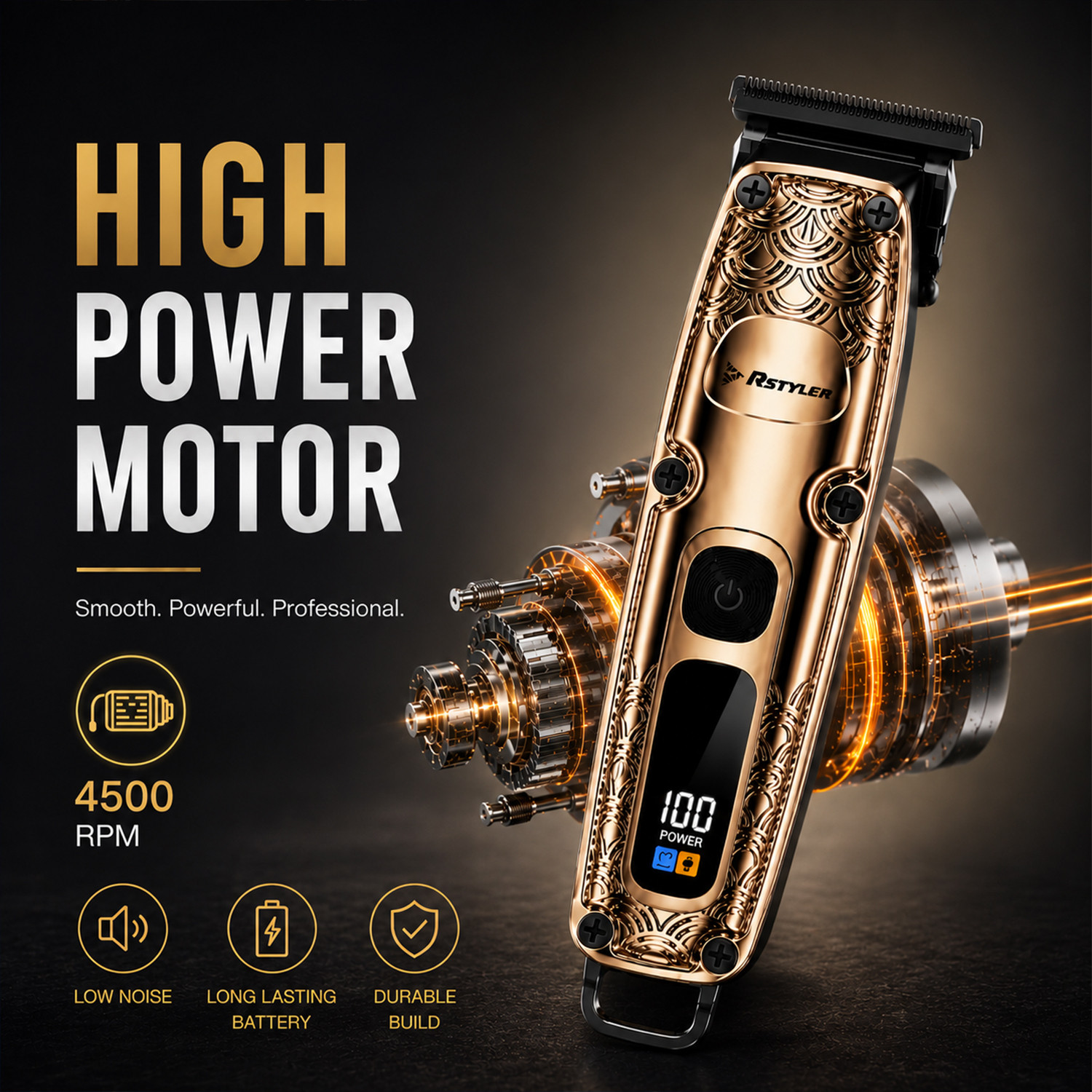Image of MILDCARES RStyler TitanTrim | LED Display Professional Hair Trimmer | Turbo Speed Motor | Fully Waterproof Trimmer 120 min Runtime 4 Length Settings
