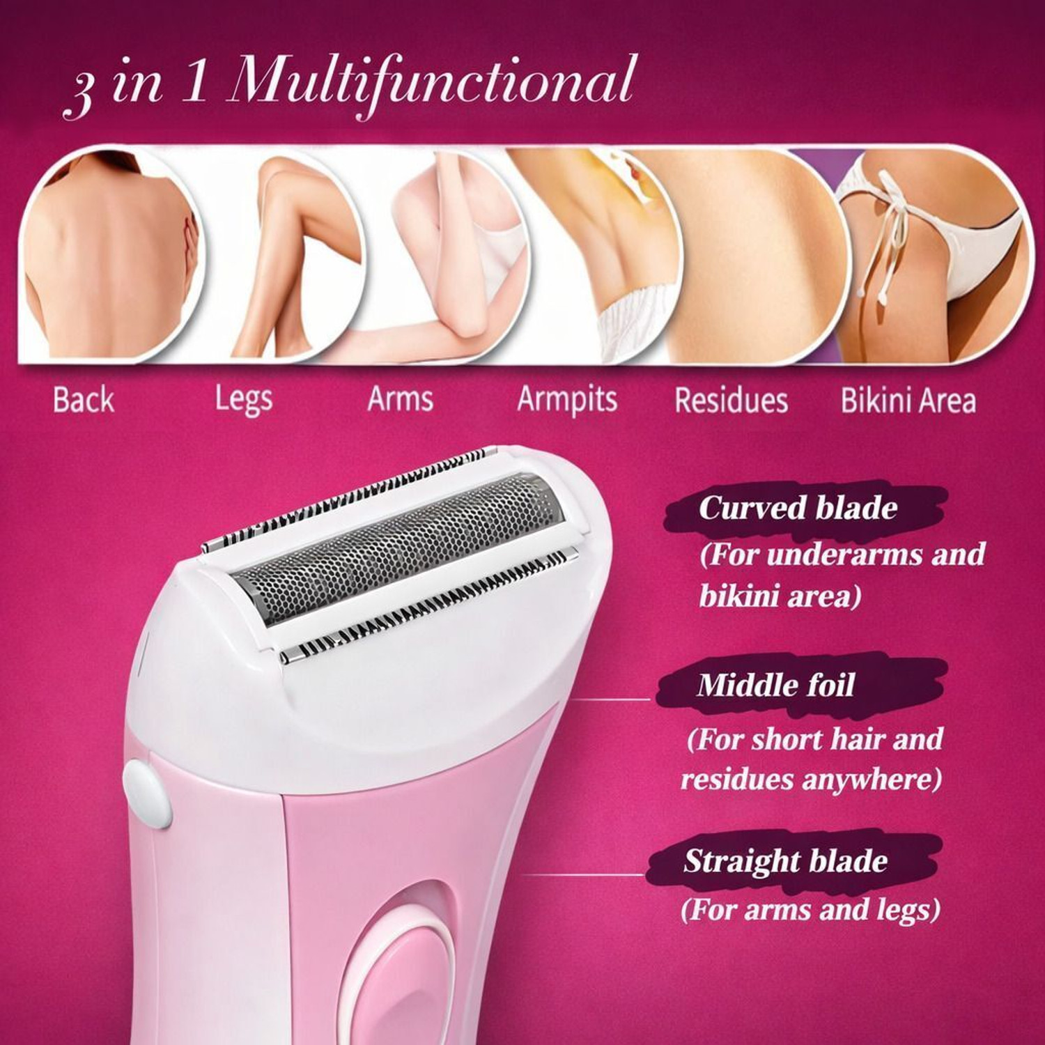 Image of Veenova Body Trimmer for Women | Full Body Hair Trimmer for Women Cordless Epilator