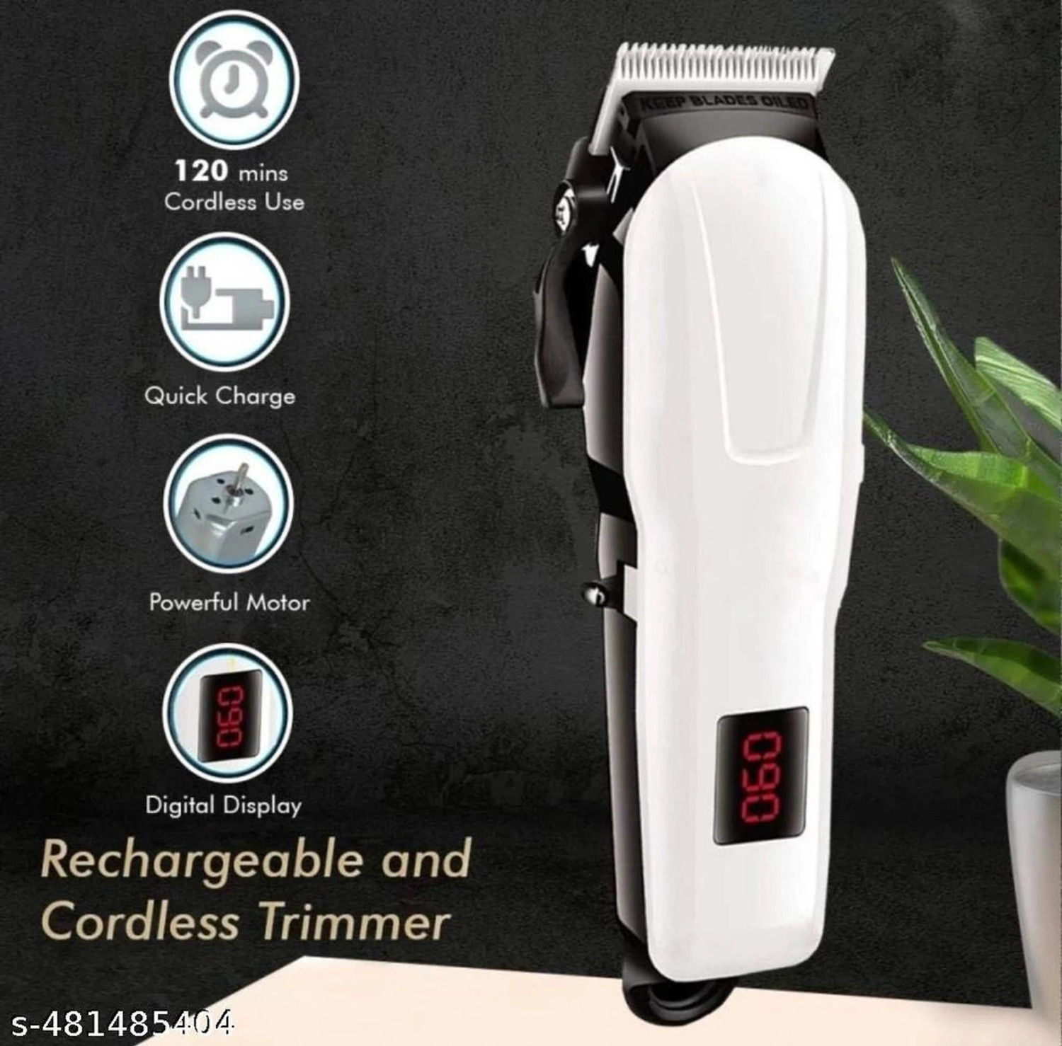 Image of Zeno volt AT8088 TRIMMER WITH DISPLAY Trimmer For Men Fully Waterproof Trimmer 210 min Runtime 5 Length Settings