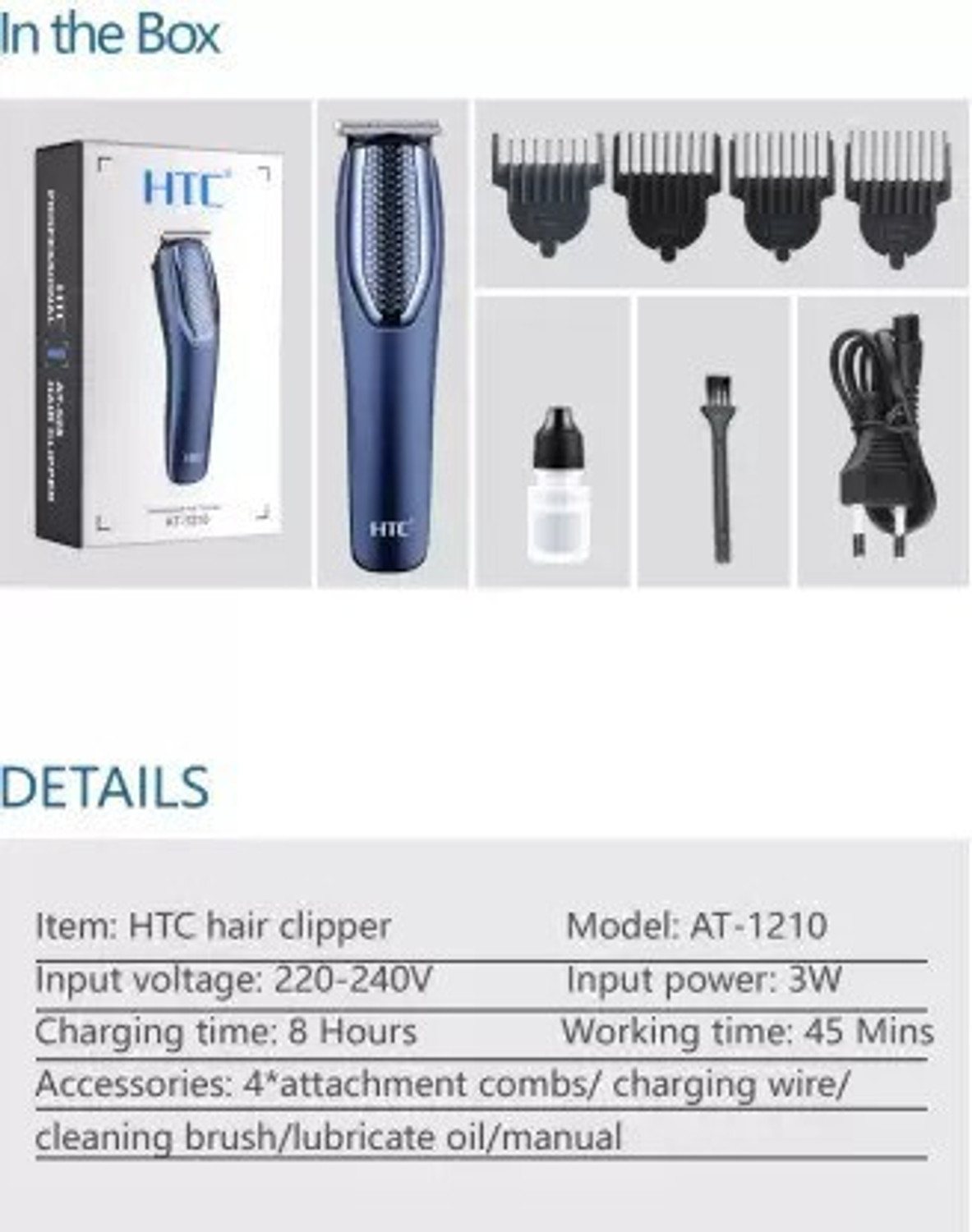 Image of XPLOSSIVE New 1210 Trimer and Beard Shaver with 4 Trimming Clips or Combs, Trimmer 60 min Runtime 4 Length Settings