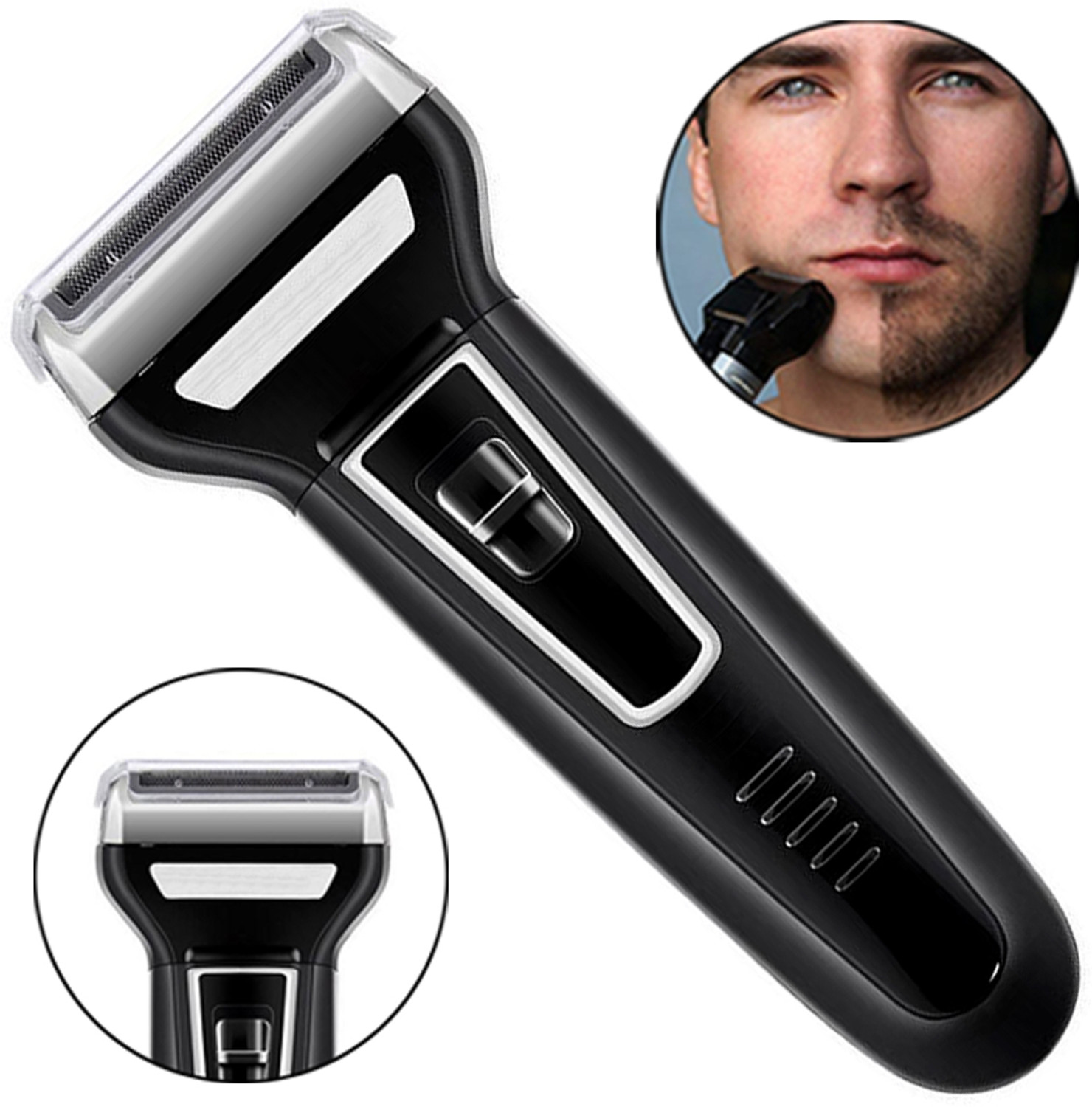 Image of Groomic 3in1 A Chargeable Powerful Nose Trimmer Beard Moustache Hair Trimmer Foil Shaver Fully Waterproof Grooming Kit 240 min Runtime 4 Length Settings