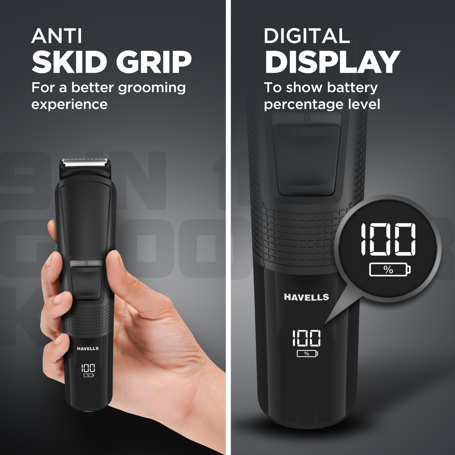 Image of HAVELLS 9 in 1 Grooming Kit Grooming Kit 120 min Runtime 1 Length Settings