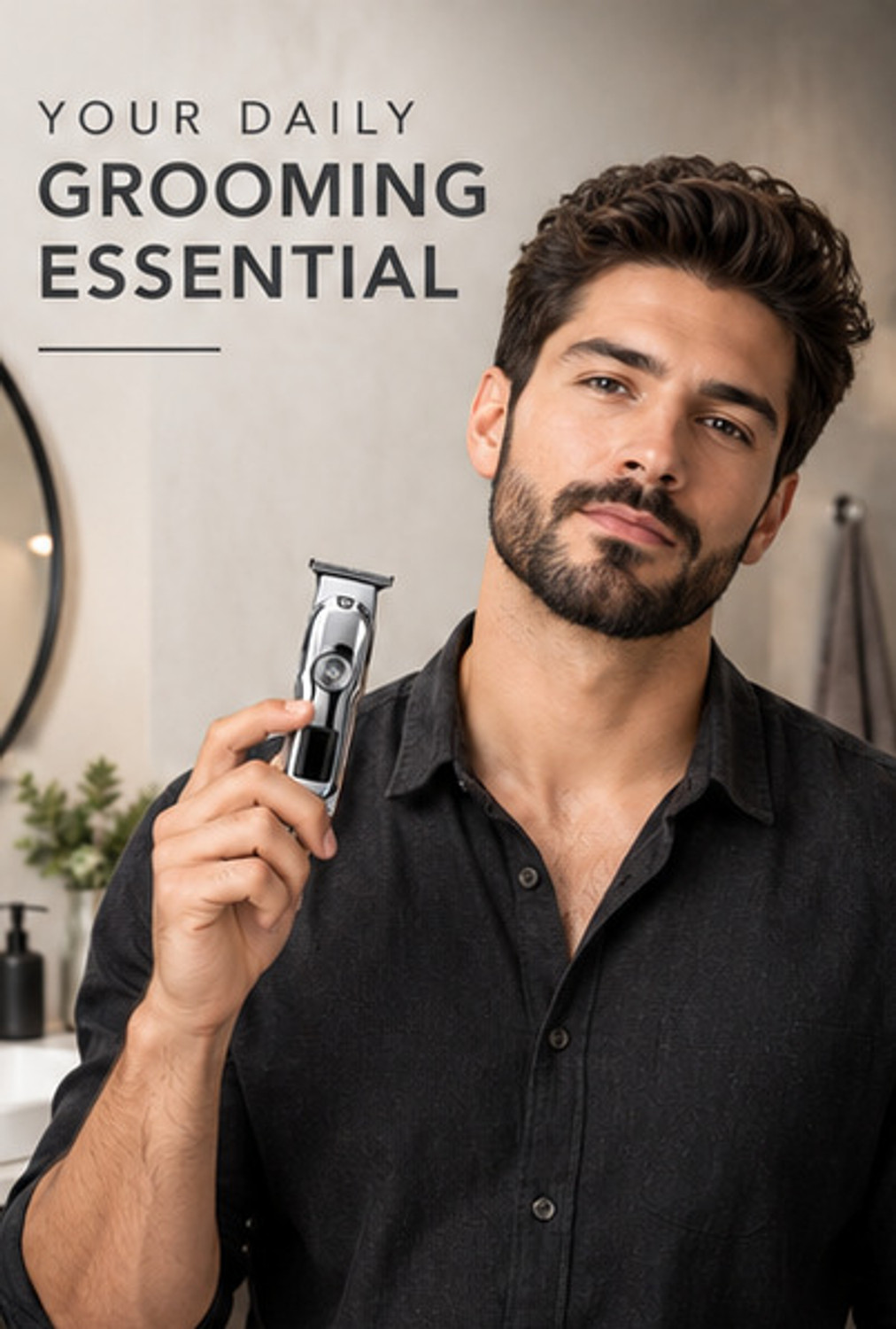 Image of THE OM ENTERPRISE V-071. Trimmer 120 min Runtime 4 Length Settings Chrome Metallic Precision 1.3 Fully Waterproof Trimmer 120 min Runtime 4 Length Settings (Silver)