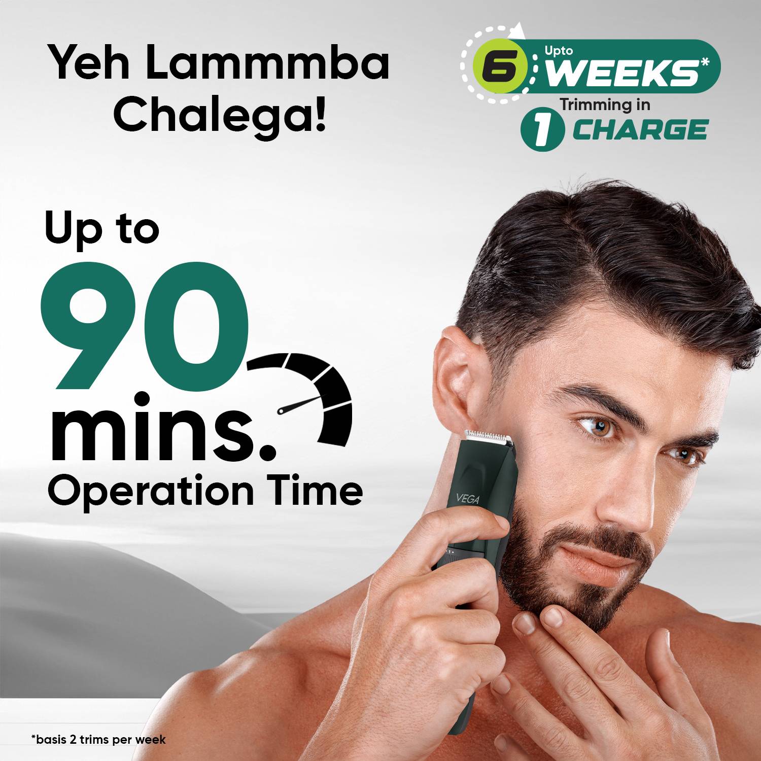 VEGA Turbolite Beard Trimmer 90 min Runtime - Image 3