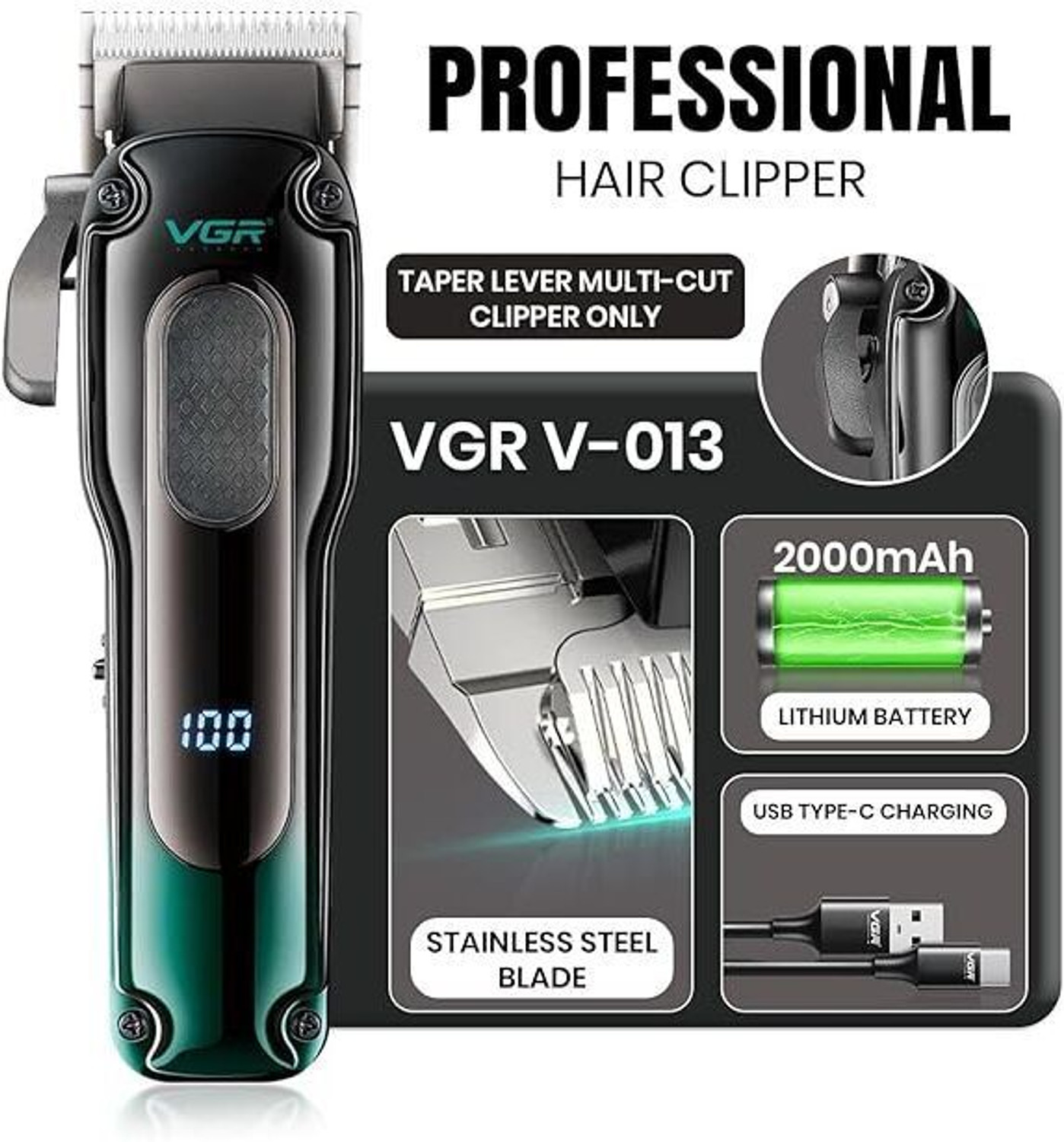 Image of VGR V-013. Grooming Kit 200 min Runtime 8 Length Settings