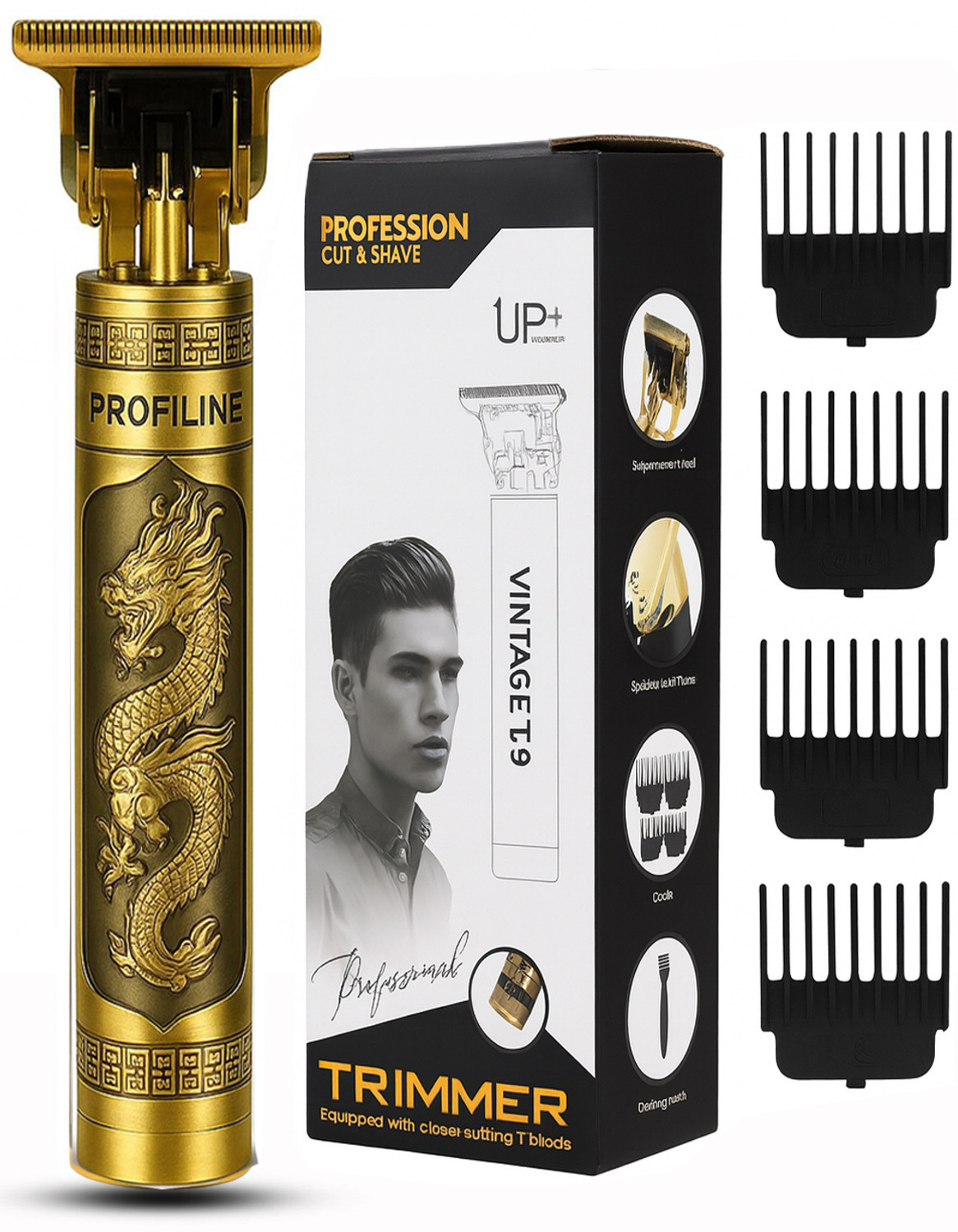 Image of Profiline Cordless 0mm Professional Hair Clippers USB Rechargeable Trimmer 60 min Runtime 1 Length Settings
