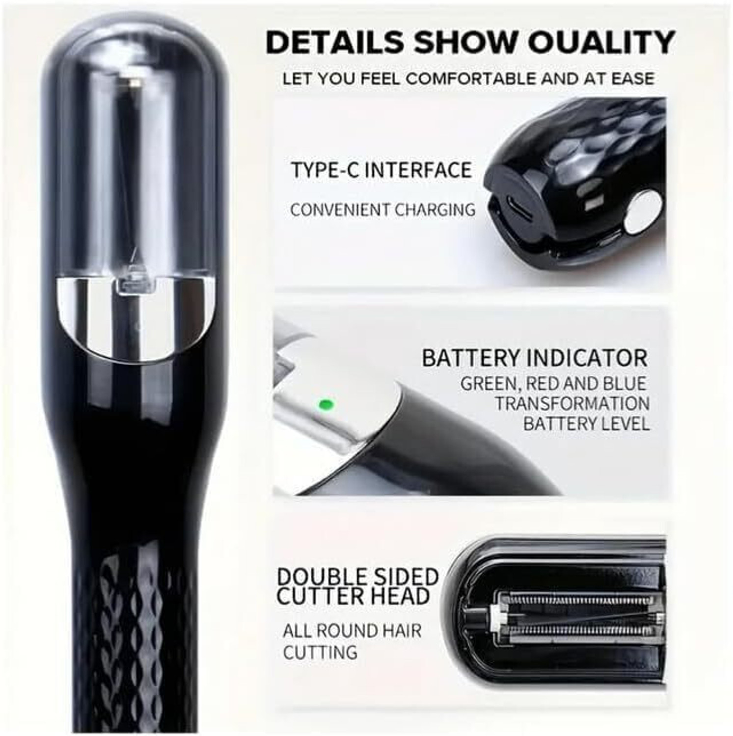 Image of sellastic Cordless Split End Hair Trimmer Machine ry, Damaged, Curly, Frizzy Hair Trimmer 30 min Runtime 2 Length Settings
