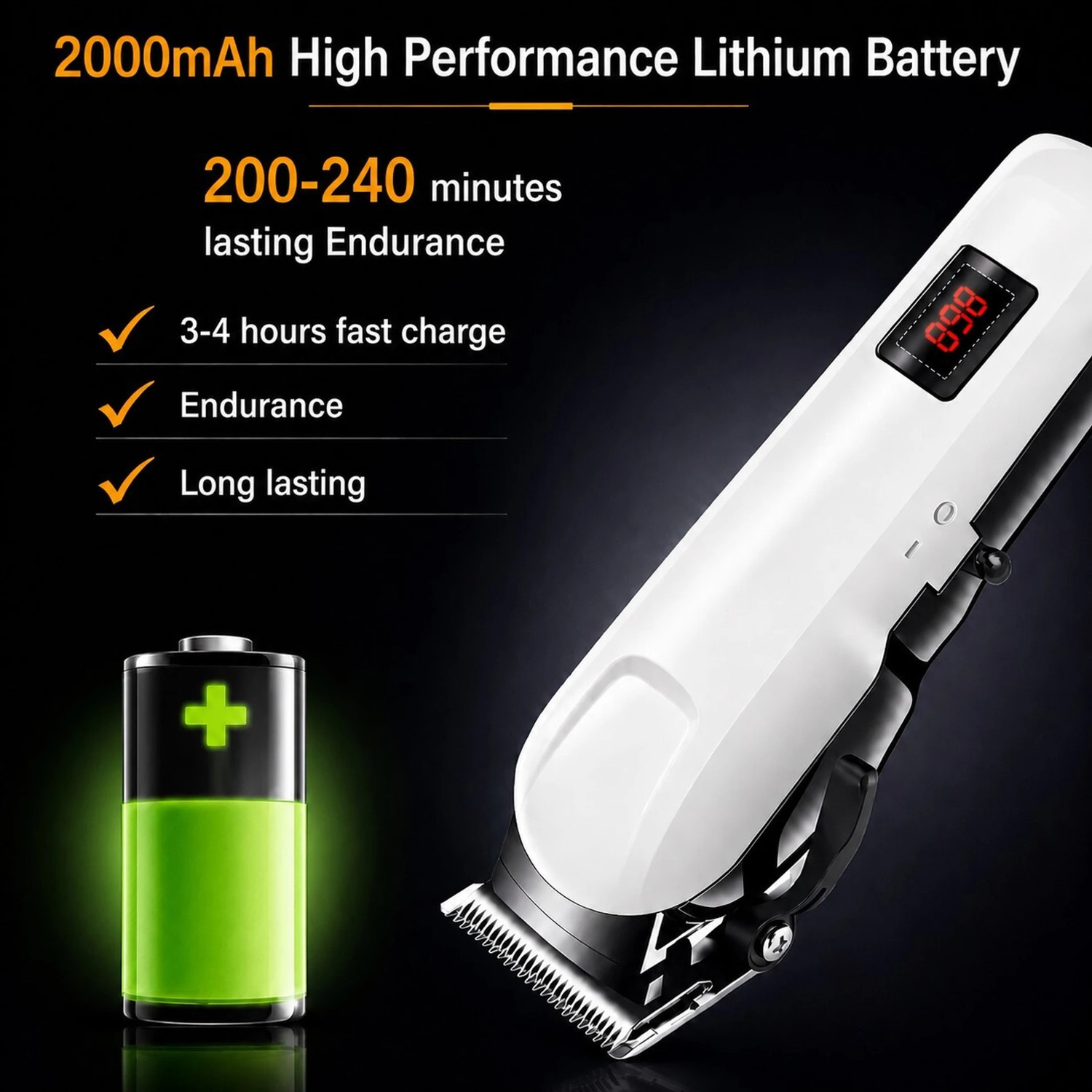 Image of AVENUE Professional Hair Trimmer Trimmer 60 min Runtime Cutting Trimmer for Men Trimmer 60 min Runtime 4 Length Settings