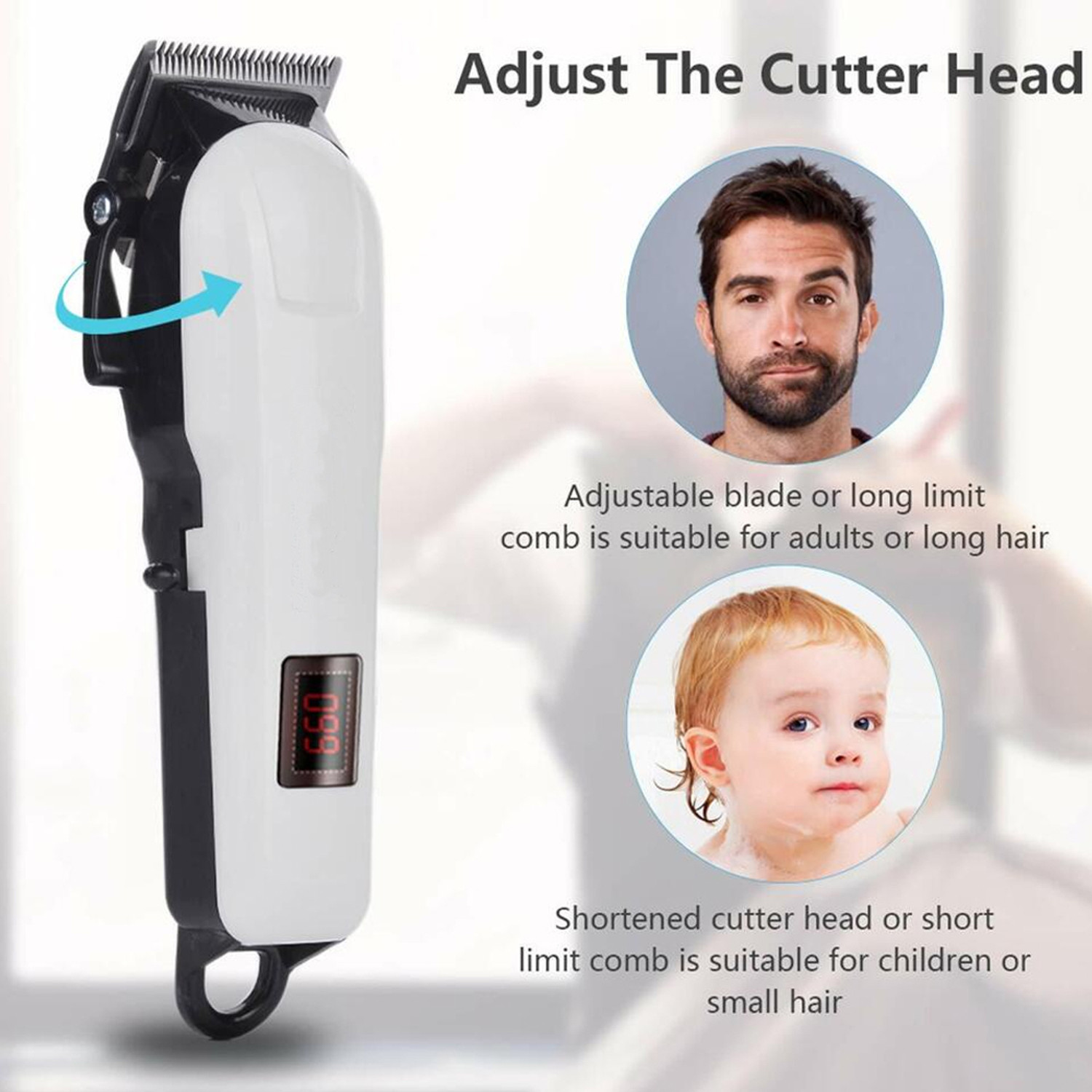 Image of OVER BELIEVE Rechargeable 809A Moustache Trimmer for Men | Cordless Z17 Beard & Hair Grooming Fully Waterproof Trimmer 240 min Runtime 4 Length Settings (Black, White)
