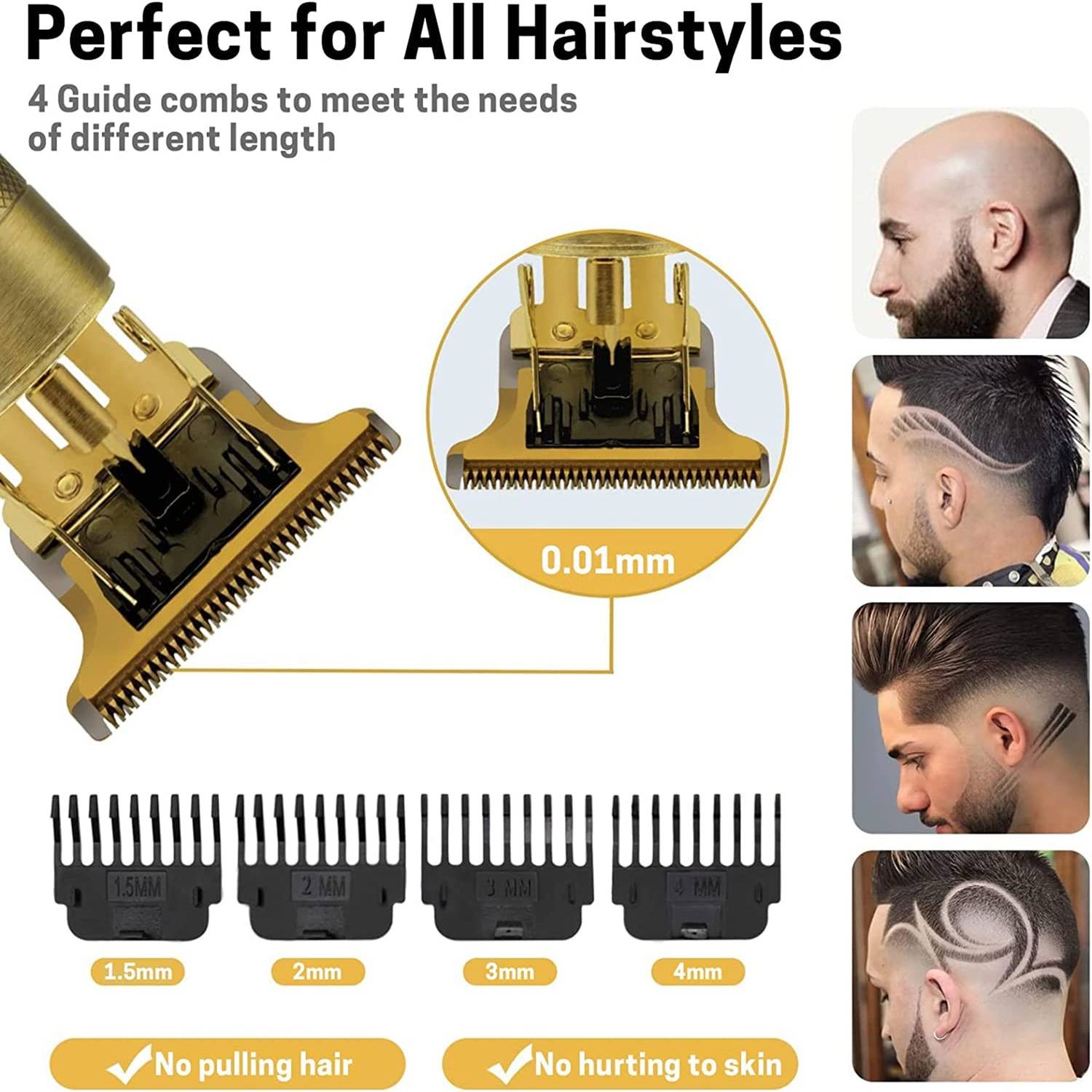 LICHEE Professional Beard, Mustache, Head and Body Hair Golden Shaver - Image 5
