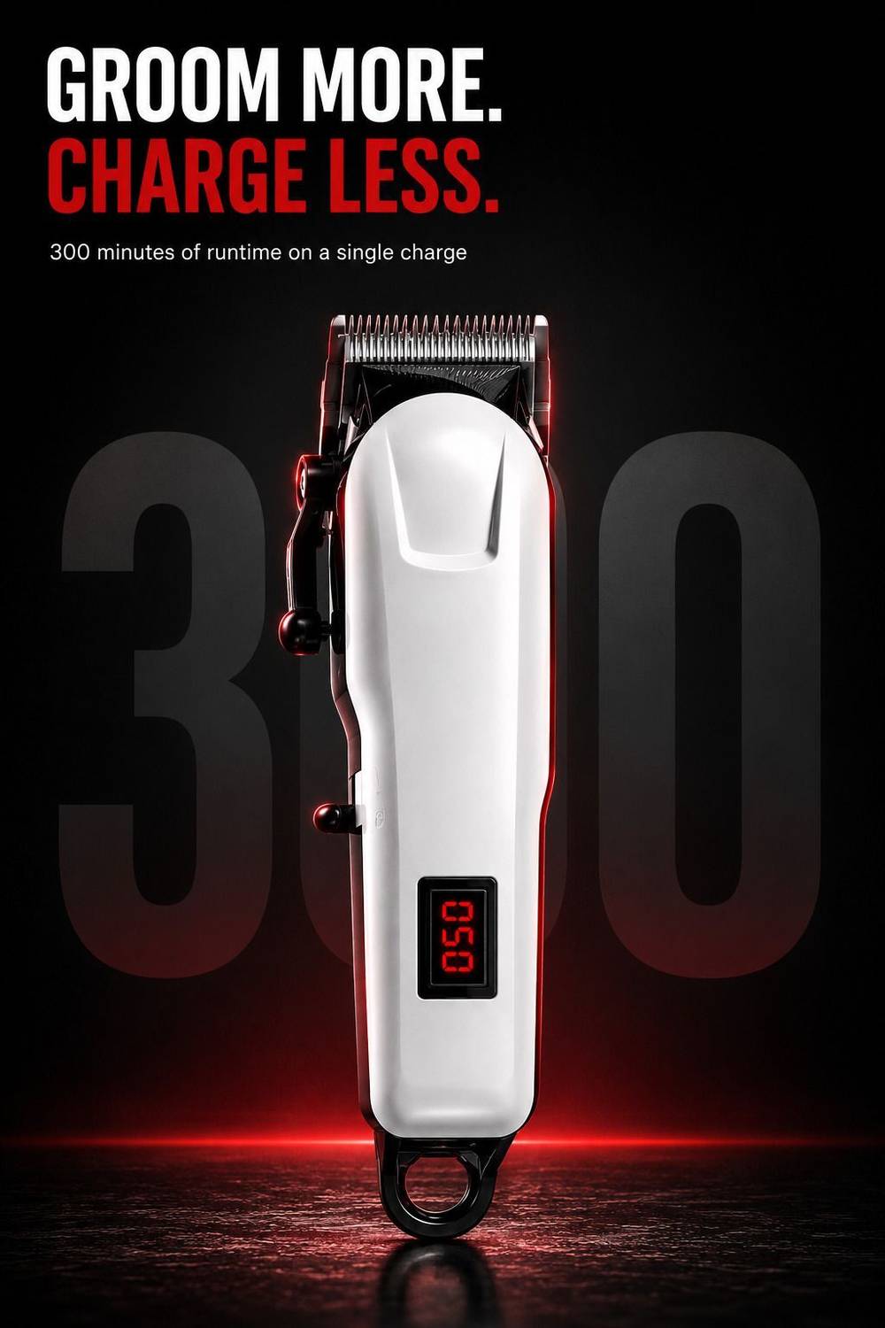AMVONZ X88 Men Hair Trimmer Cordless Rechargeable Beard Mustache Styling Trimmer Fully Waterproof Trimmer 240 min Runtime 4 Length Settings - Image 3