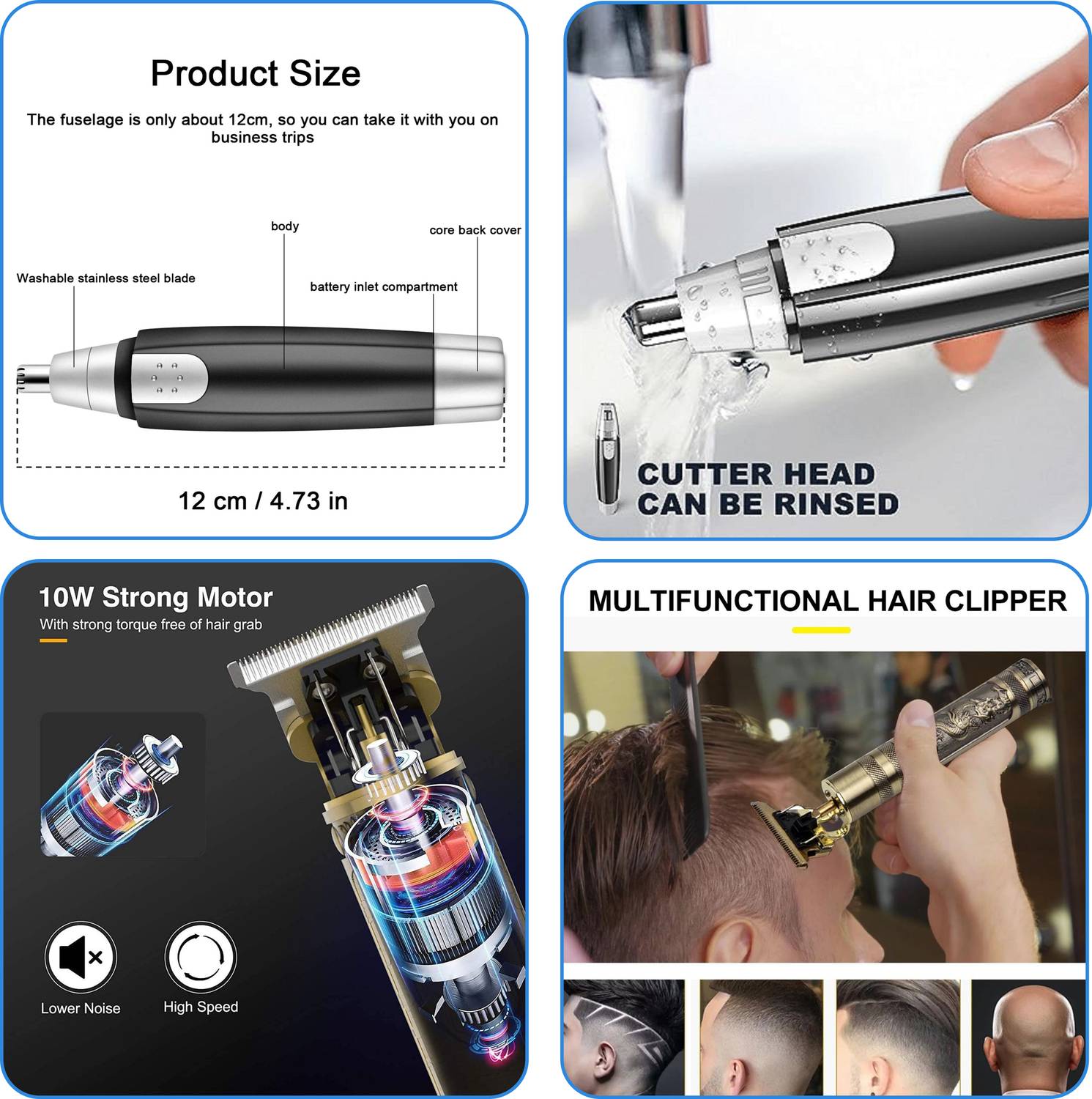 GRUMI Men's Beard & Nose Hair Trimmer - Image 4