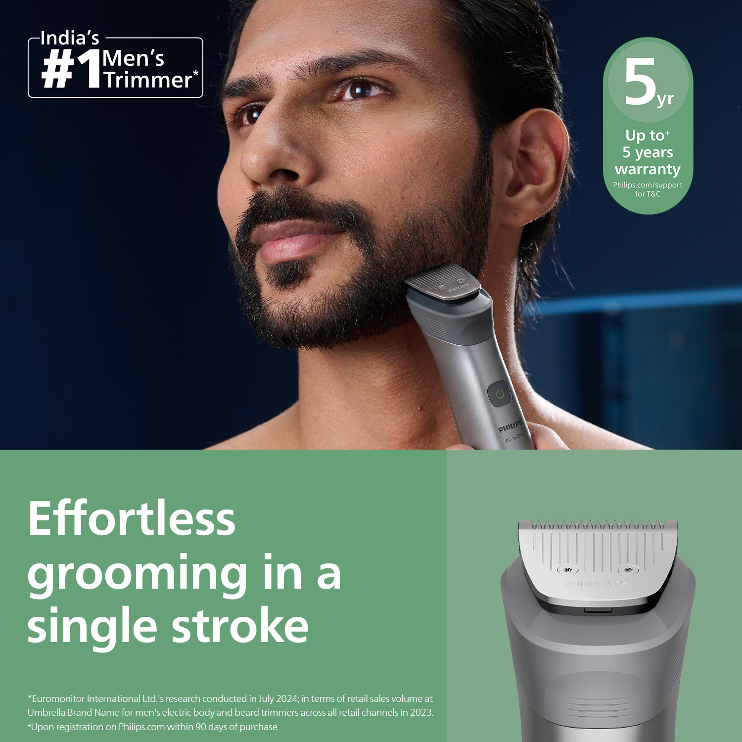 Image of PHILIPS MG5932 /15 Fully Waterproof Trimmer 120 min Runtime 7 Length Settings