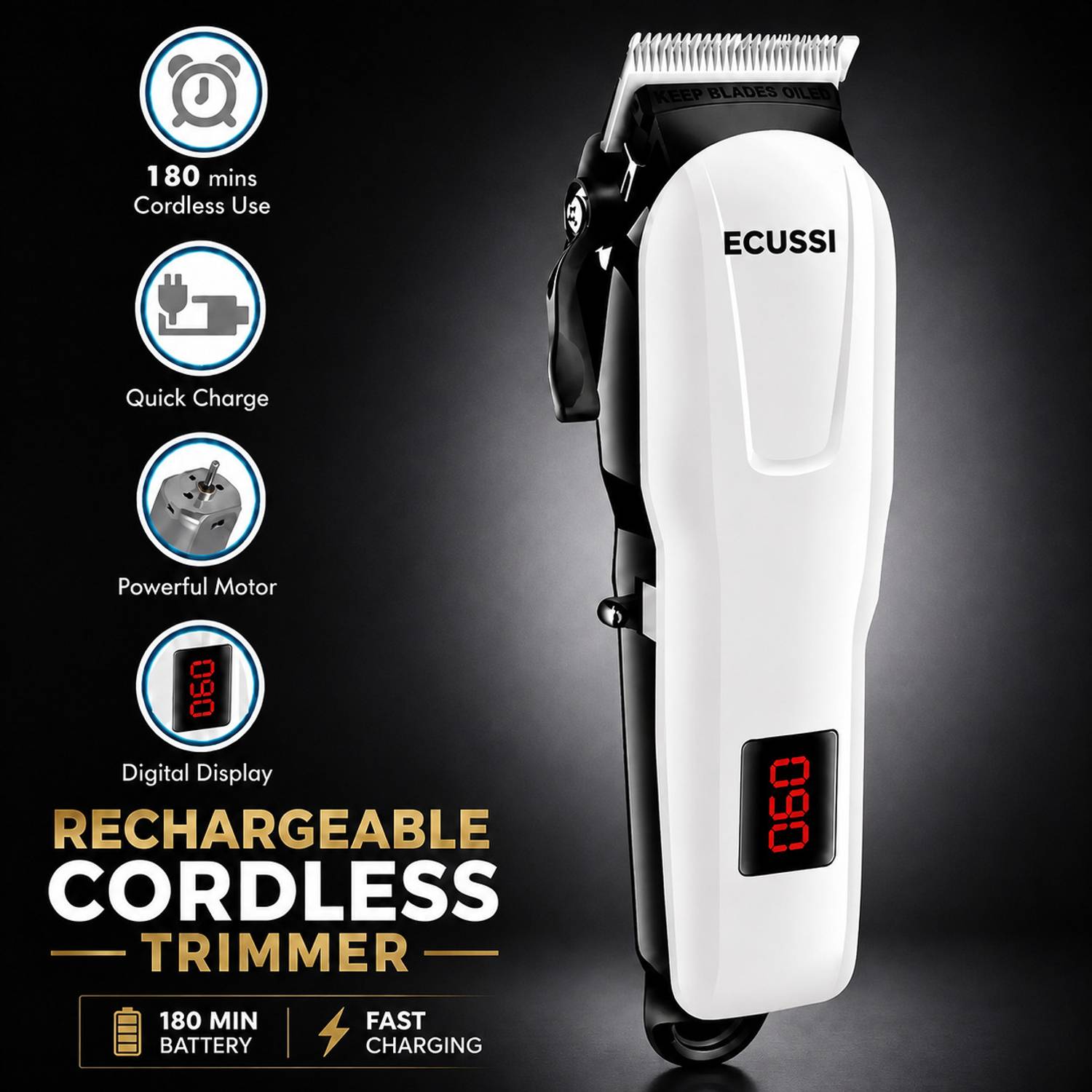ECUSSI KM-809A Body Groomer 150 min Runtime - Image 4