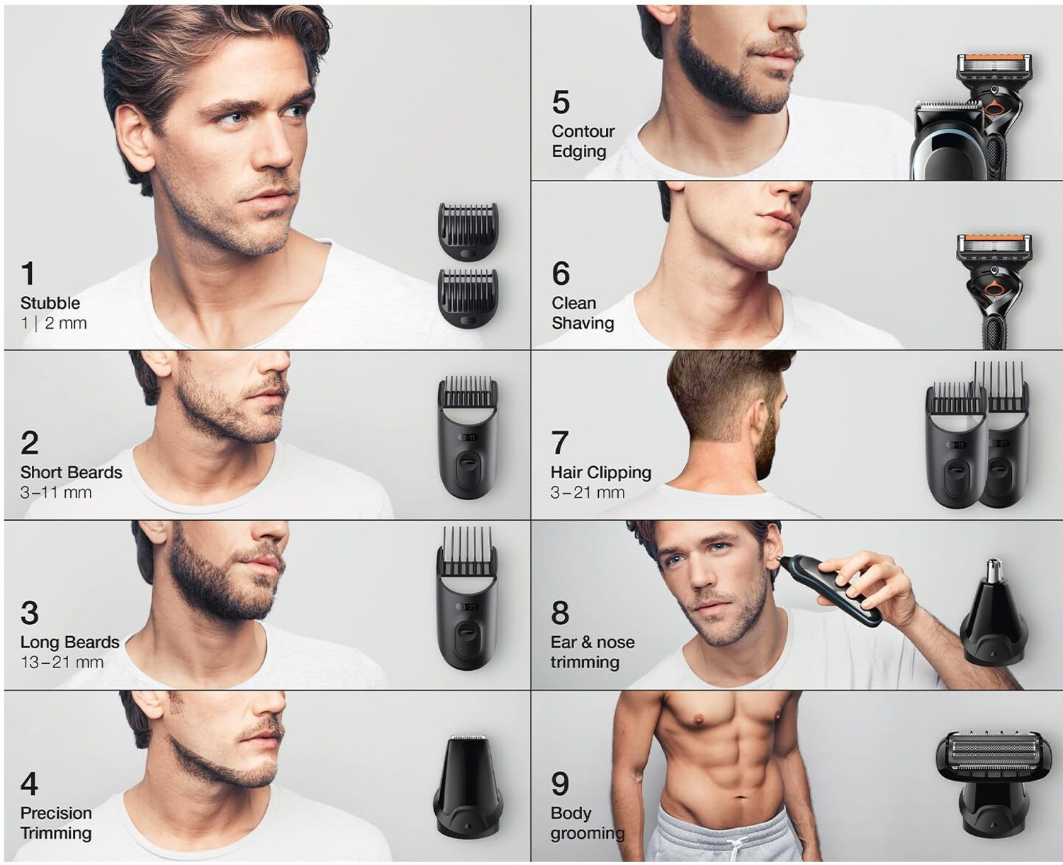 Image of Braun All In One Trimmer | Multi-Grooming Kit for Face, Hair, Body & More Fully Waterproof Grooming Kit 100 min Runtime 40 Length Settings