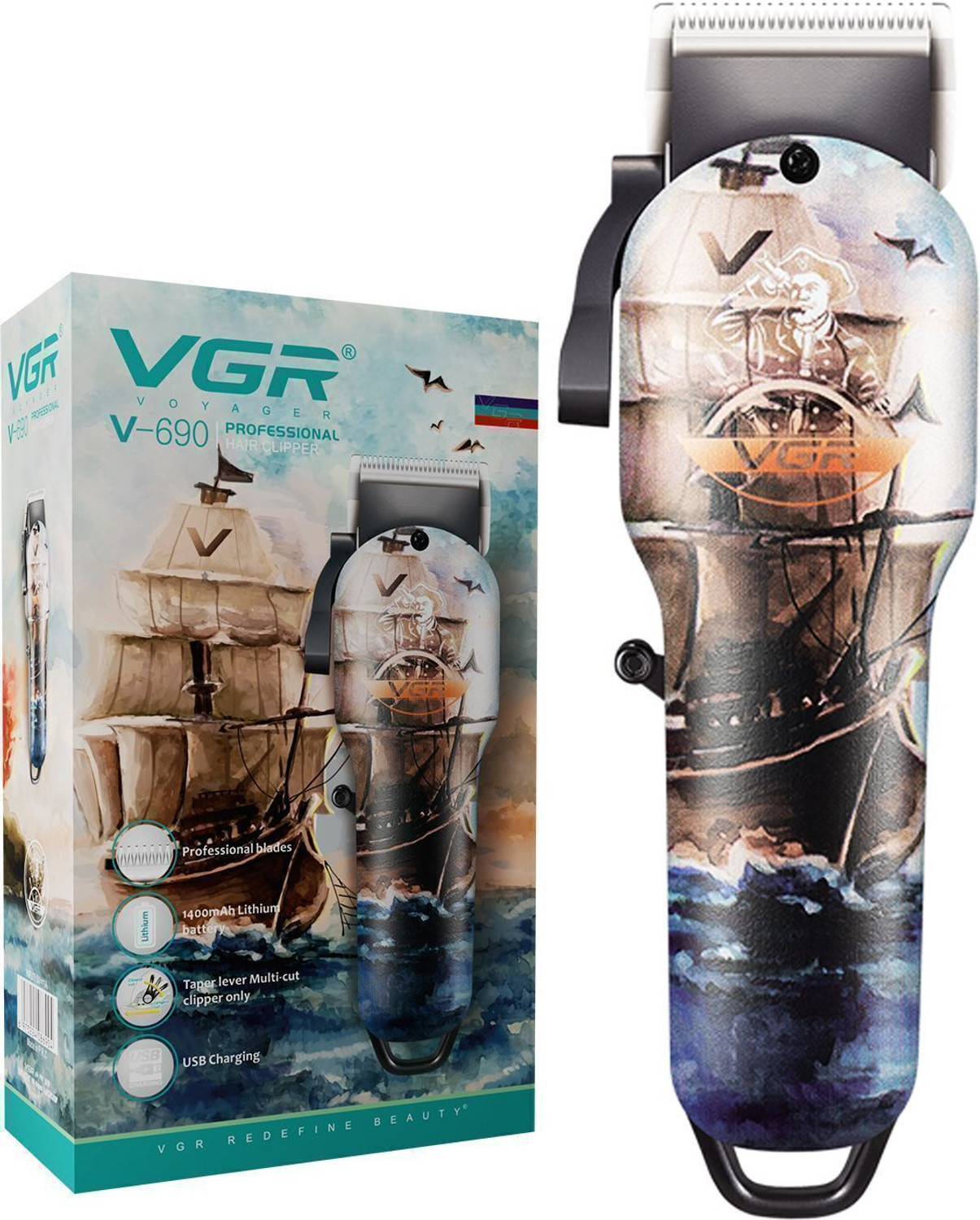 Image of VGR V-690 Professional Hair Clipper Trimmer 150 min Runtime 8 Length Settings