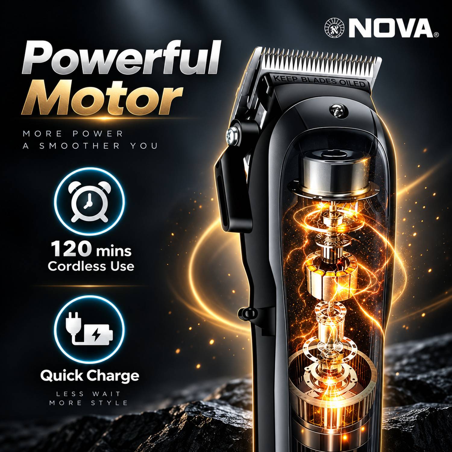 NOVA NHT 1083 Cordless Hair Clipper Trimmer - Image 4