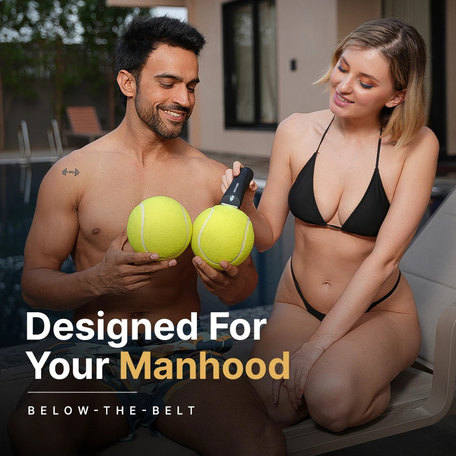 Image of MENHOOD Balls & Body Grooming Trimmer 1.0 Pro for Men IPX7, Waterproof Wireless Charging Fully Waterproof Trimmer 150 min Runtime 4 Length Settings
