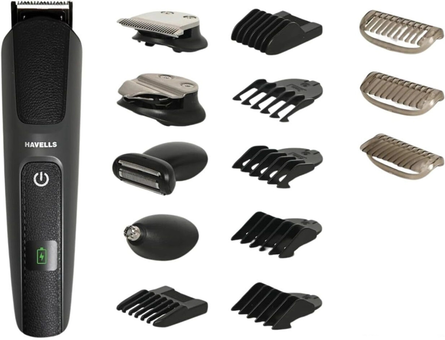 Image of HAVELLS Trimmer GS8714 15 IN 1 (Black) Fully Waterproof Grooming Kit Fully Waterproof Trimmer 90 min Runtime 10 Length Settings