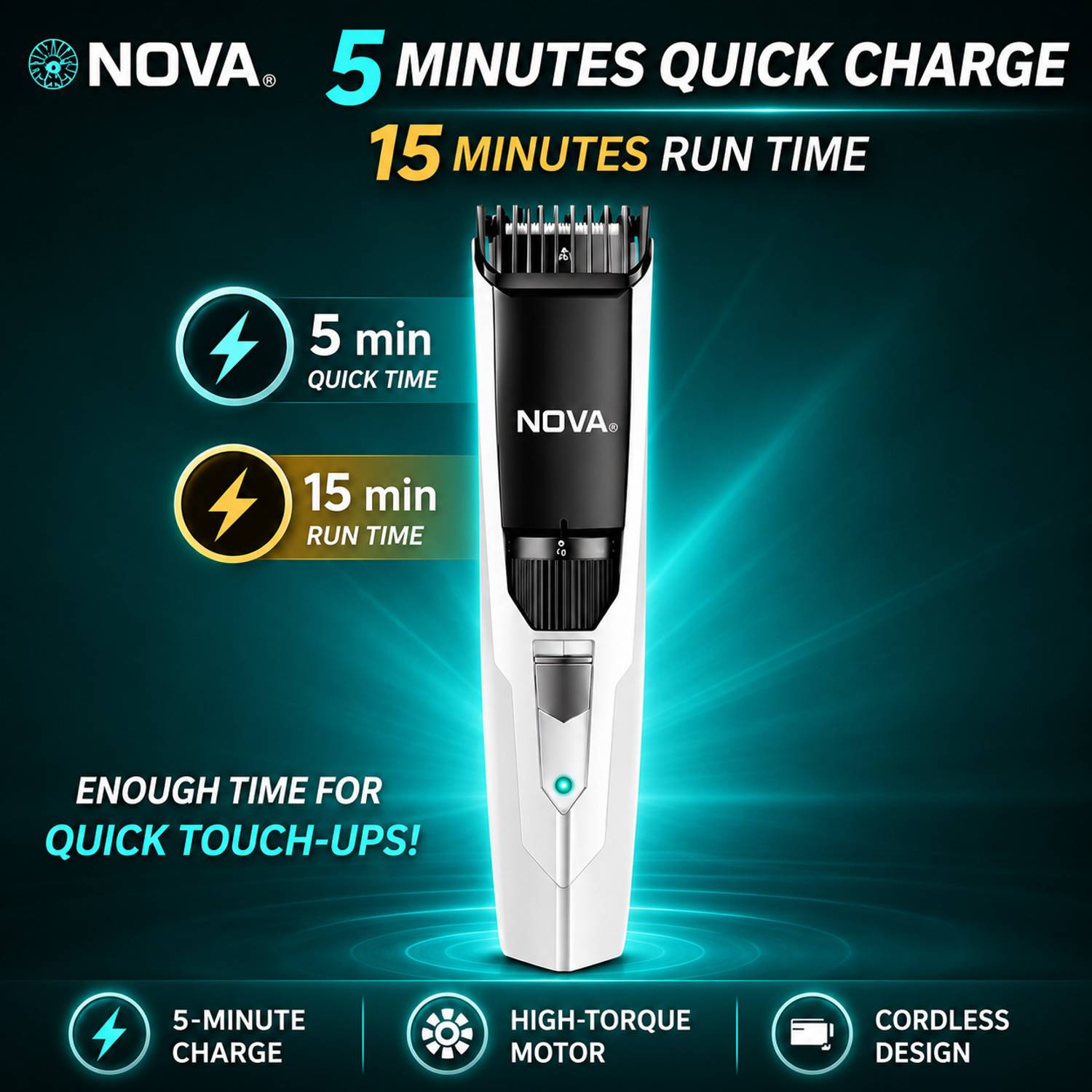 NOVA NHT 1054 Trimmer 100 min Runtime 40 Length Settings - Image 4