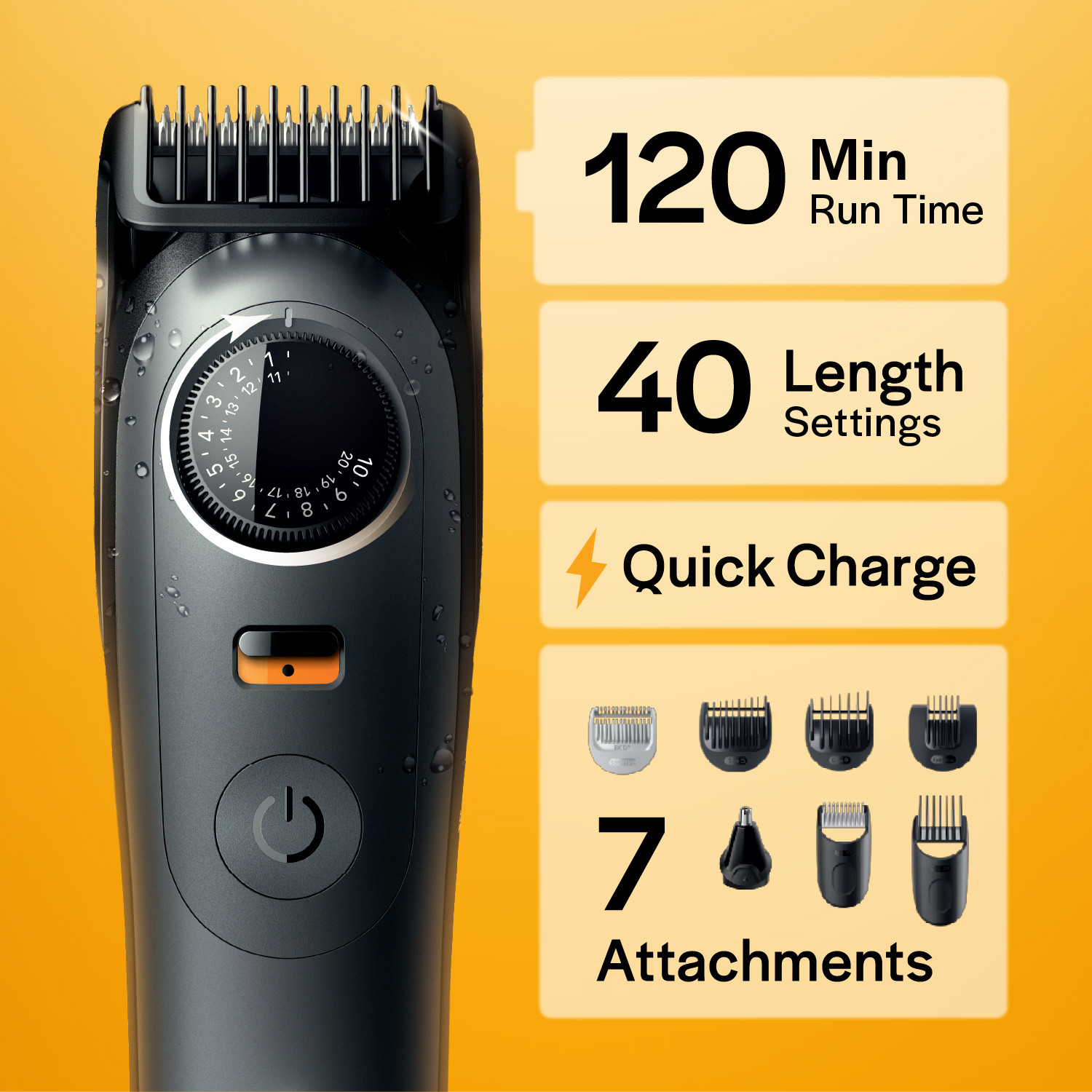 Image of Gillette AIO5 Trimmer 120 min Runtime 40 Length Settings