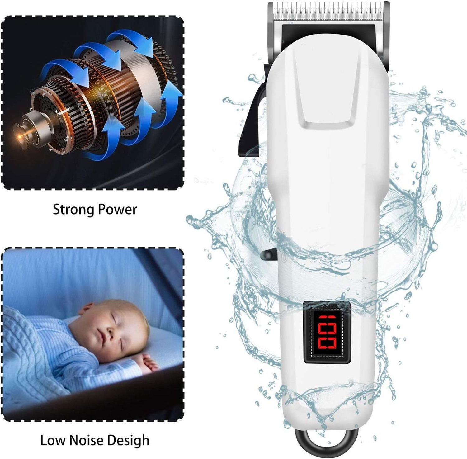 Image of Zeno volt Fast Charging 0 Trim Beard Moustache Trimmer Hair Clipper Razor Fully Waterproof Trimmer 240 min Runtime 5 Length Settings