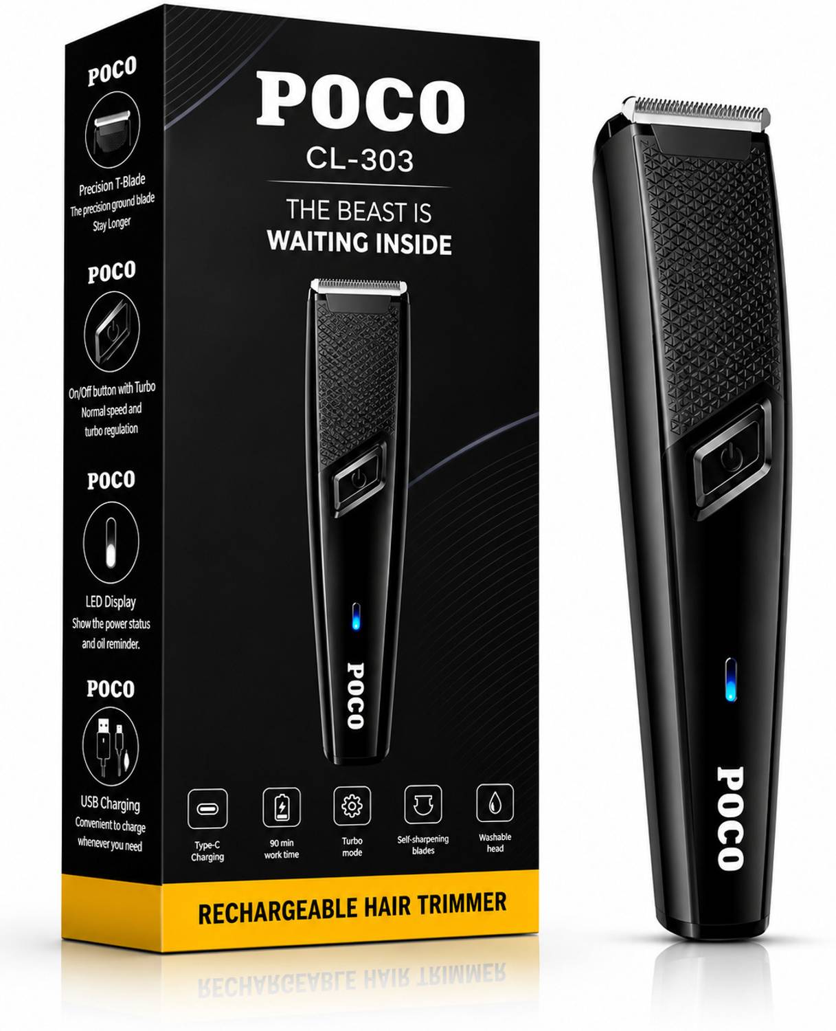 P0C0 PC-31 Cordless Hair Trimmer - Image 1