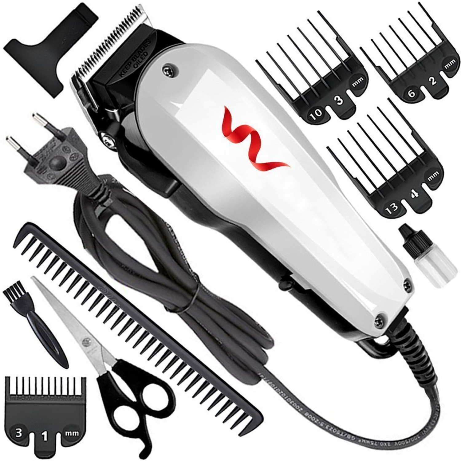 Image of QGS Men Powerful Titanium Wired Adjustable Hair Clipper High Quality Beard Moustache Fully Waterproof Trimmer 0 min Runtime 10 Length Settings