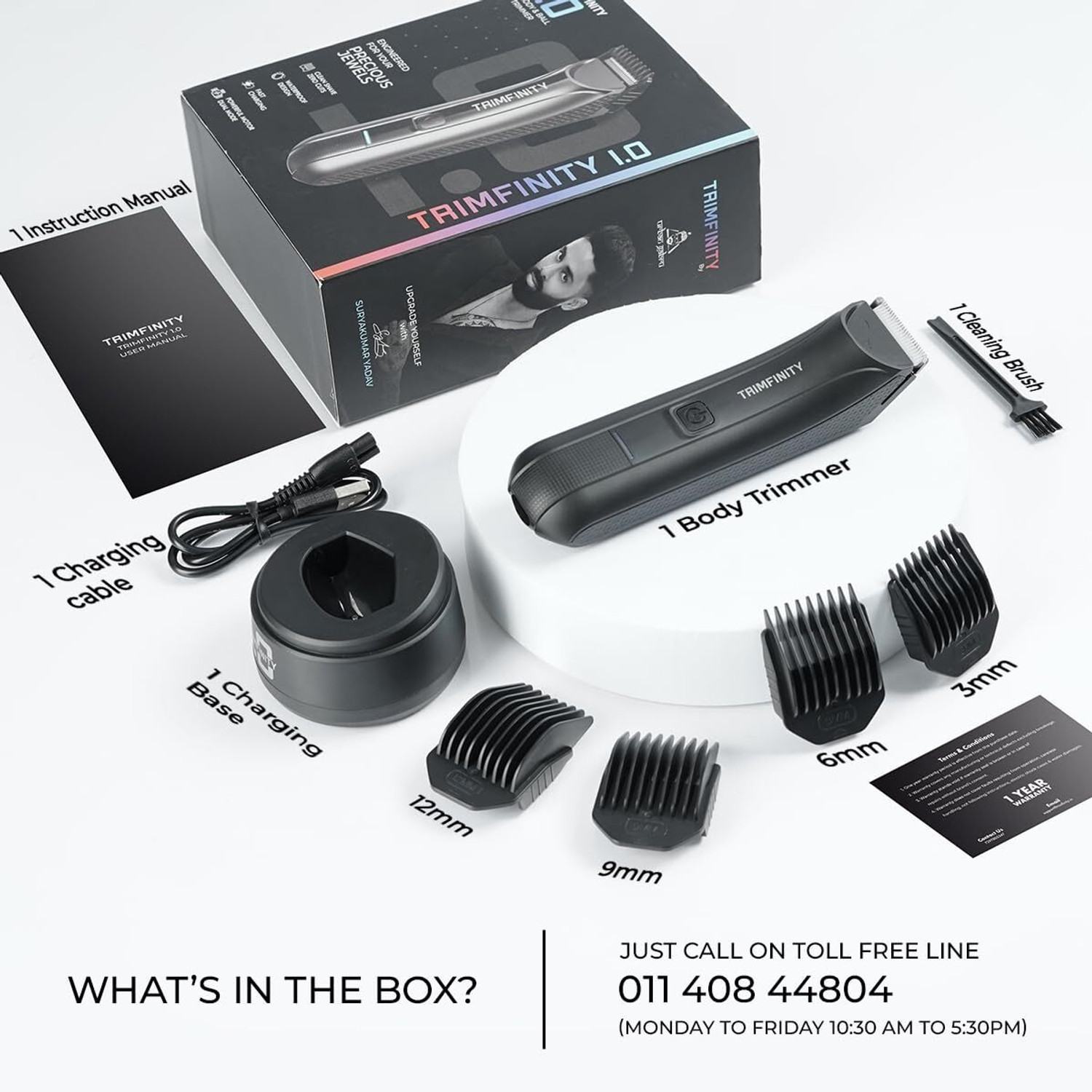Image of urbangabru 1.0 Body Trimmer for Men with Skin Safe Tech Fully Waterproof Trimmer SK Body Groomer 90 min Runtime 4 Length Settings