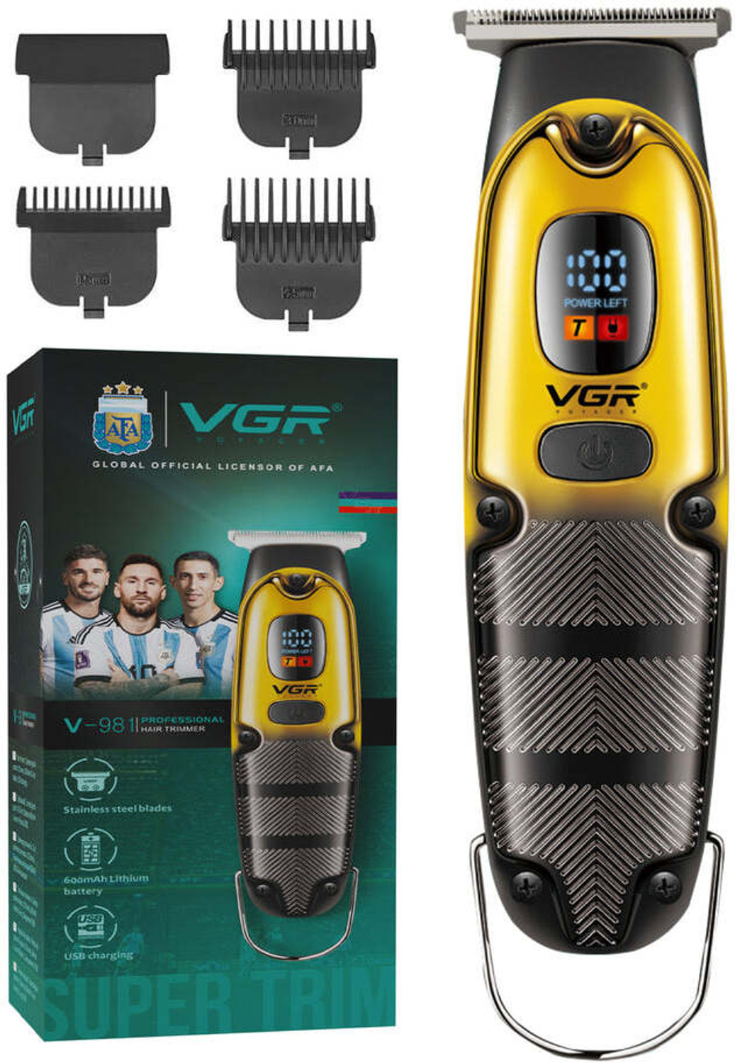 Image of VGR V-981 Fully Waterproof Trimmer 150 min Runtime 4 Length Settings