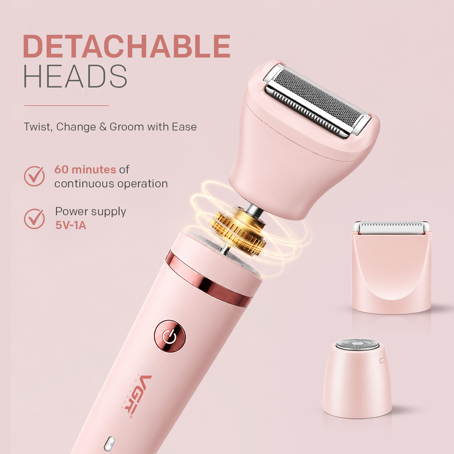 Image of VGR V-735 Professional Fully Waterproof Trimmer 60 min Runtime 2 Length Settings