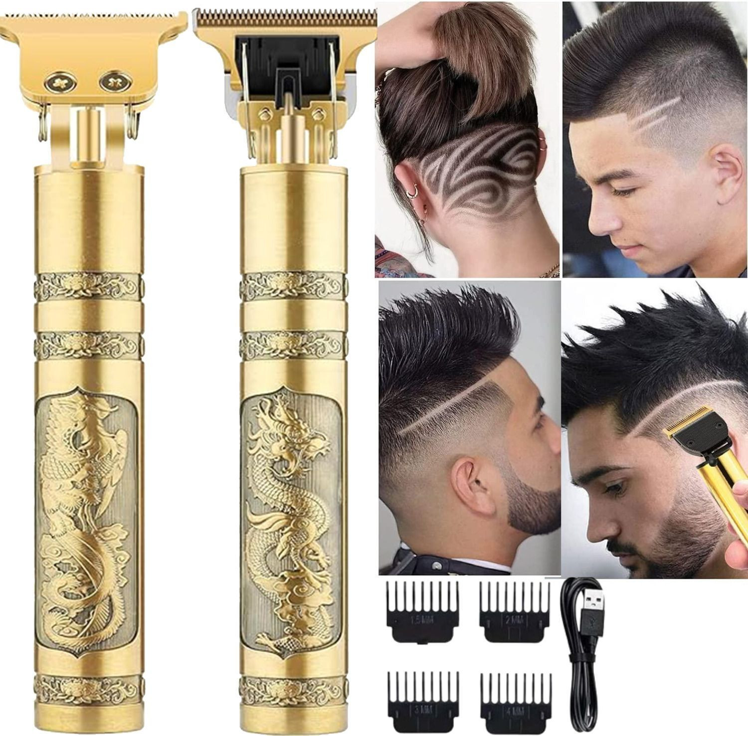 Image of funkish Men Cordless Rechargeable Hair And Body Grooming Trimmer Kit, Beard Trimmer Trimmer 120 min Runtime 4 Length Settings
