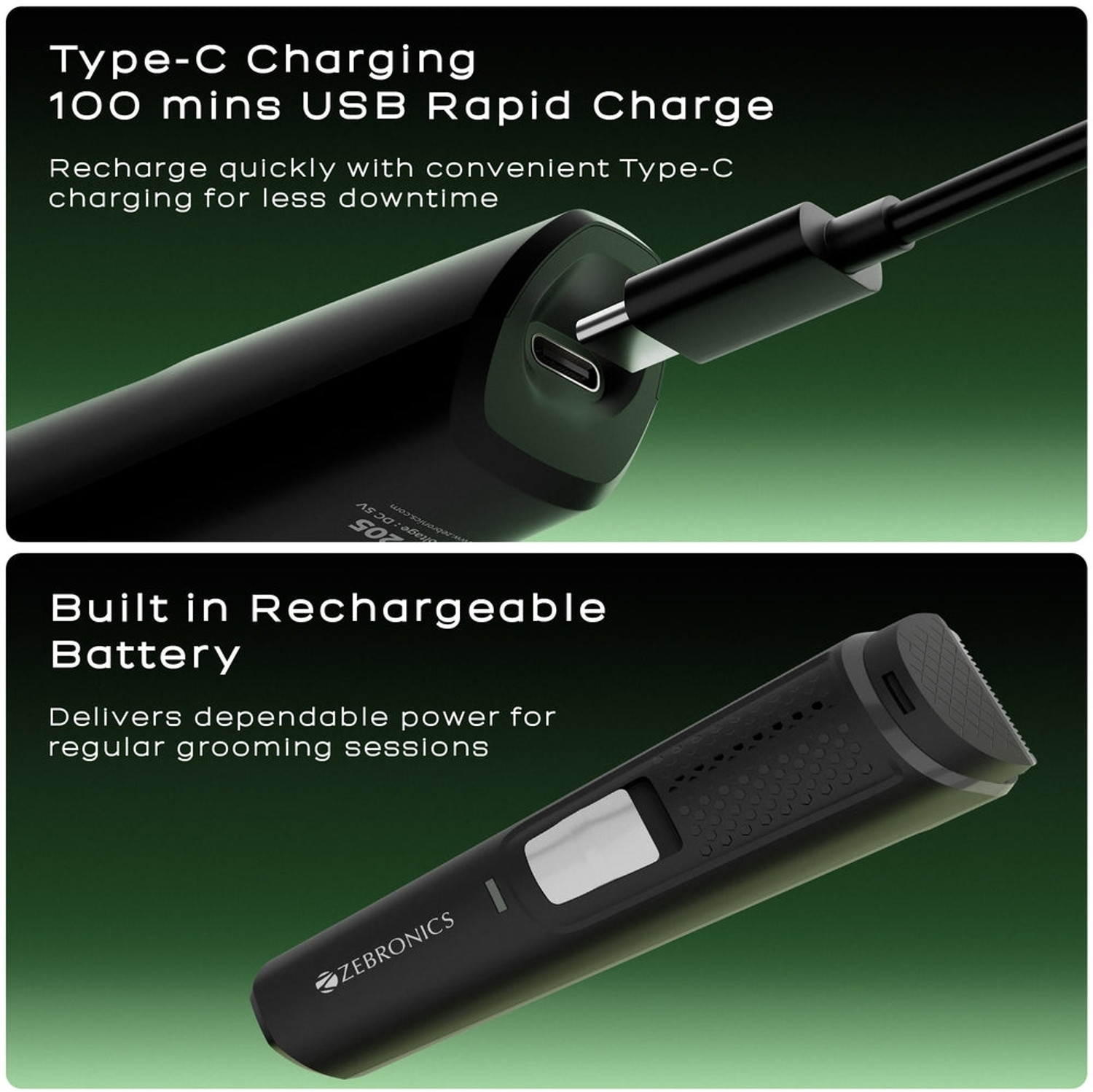 Image of ZEBRONICS ZEB-HT205 HAIR TRIMMER Trimmer 120 min Runtime 6 Length Settings
