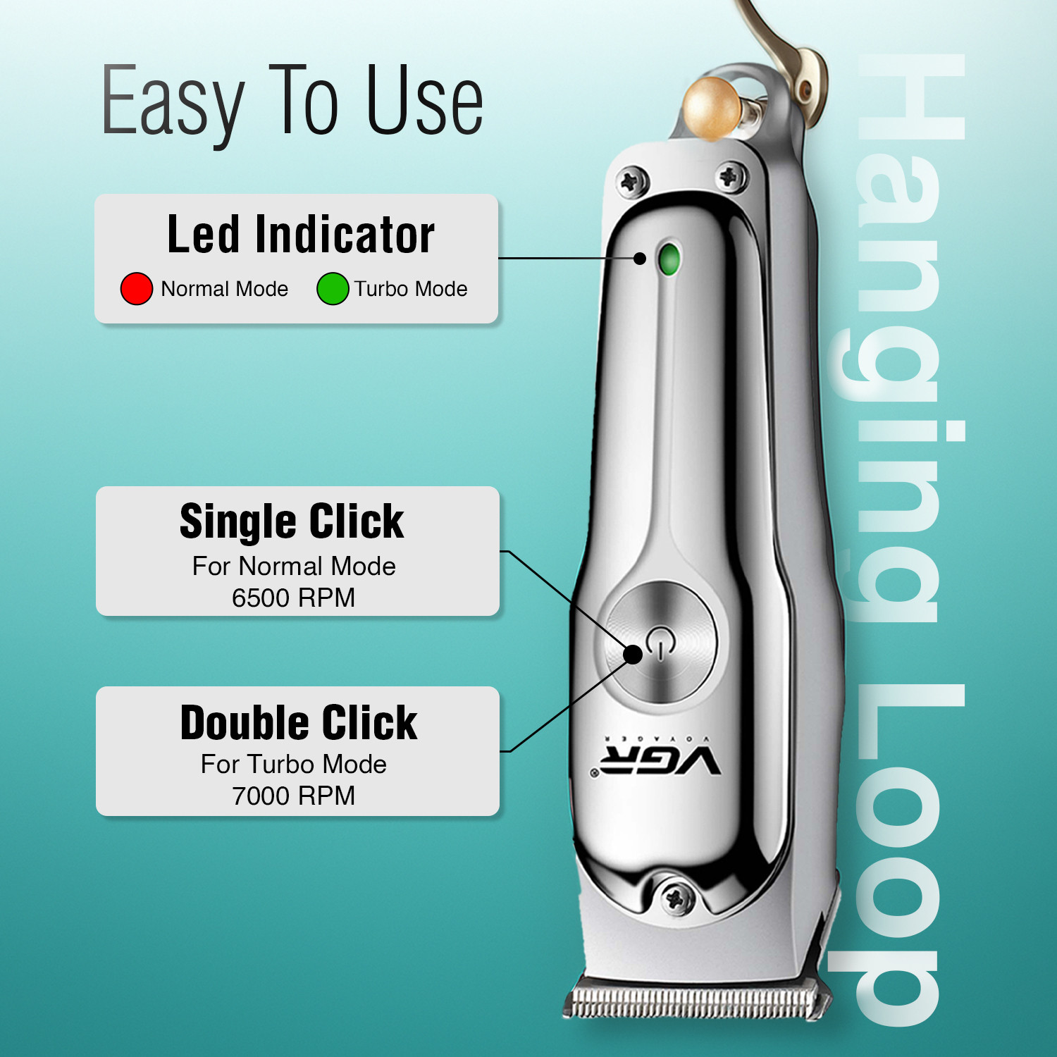 Image of VGR V-071 Professional Corded&Cordless Trimmer 120 min Runtime 4 Length Settings