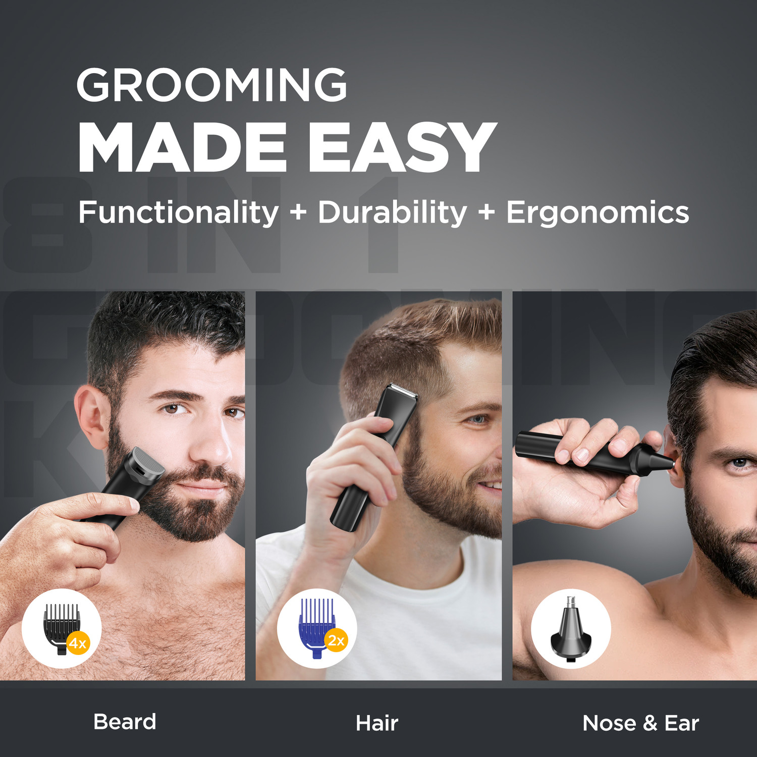 Image of HAVELLS 8 in 1 Grooming Kit Grooming Kit 90 min Runtime 1 Length Settings