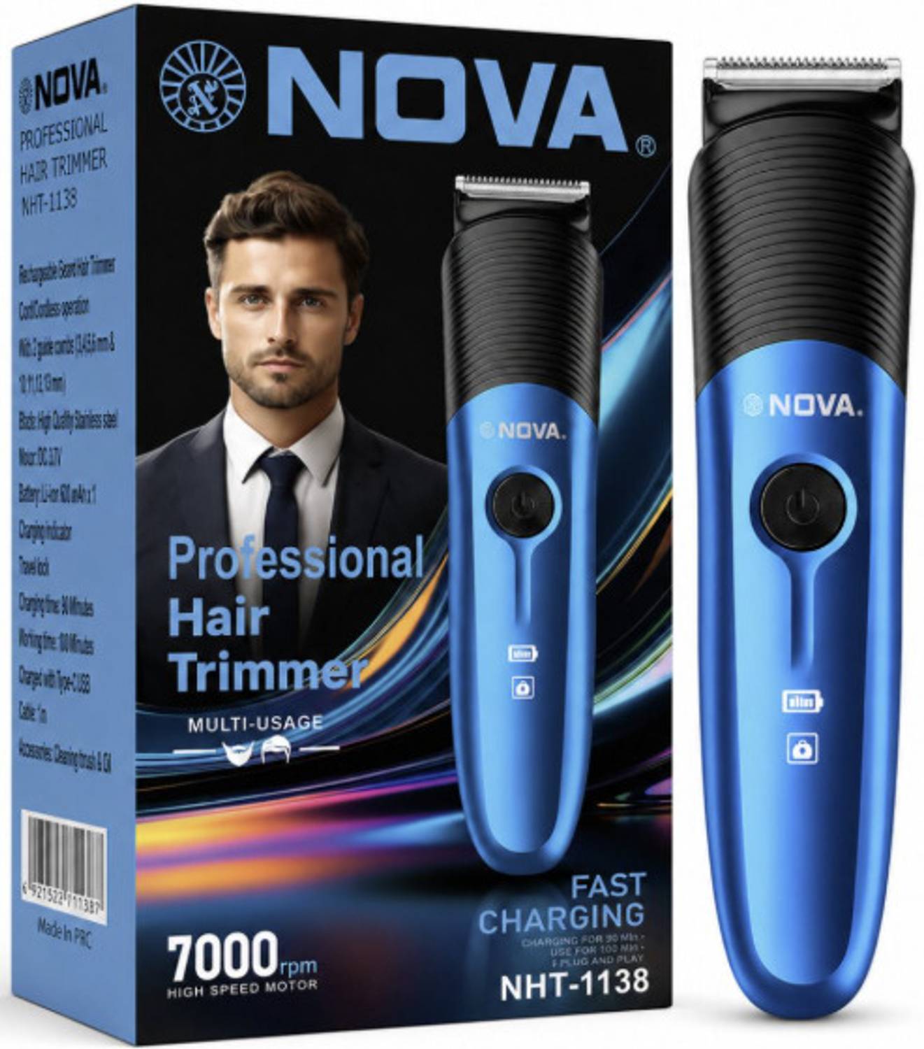 NOVA NHT 1138 Trimmer, 100 min Runtime, 9 Length Settings