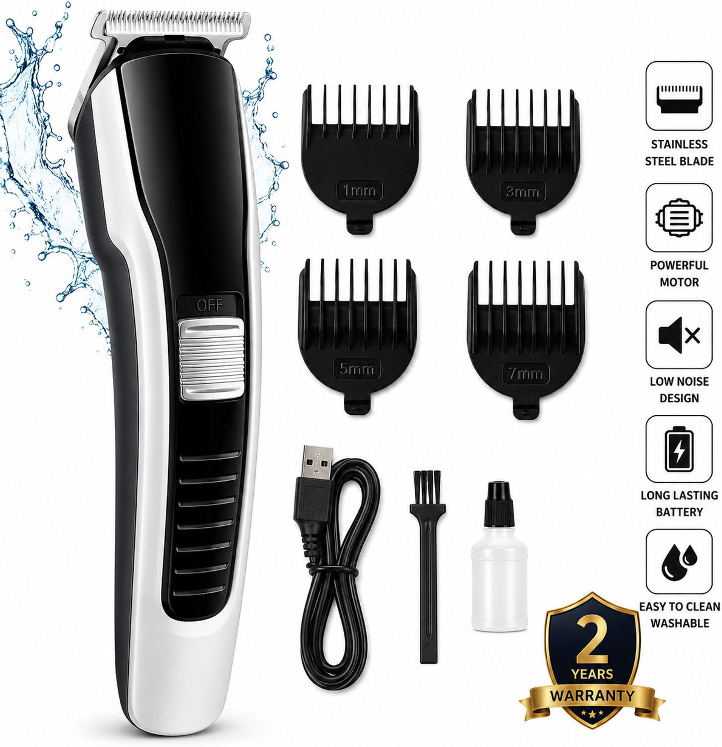 Image of Zeno volt 538 Professional Beard Trimmer For Men, Durable Sharp Accessories Blade Shaver Trimmer 120 min Runtime 5 Length Settings