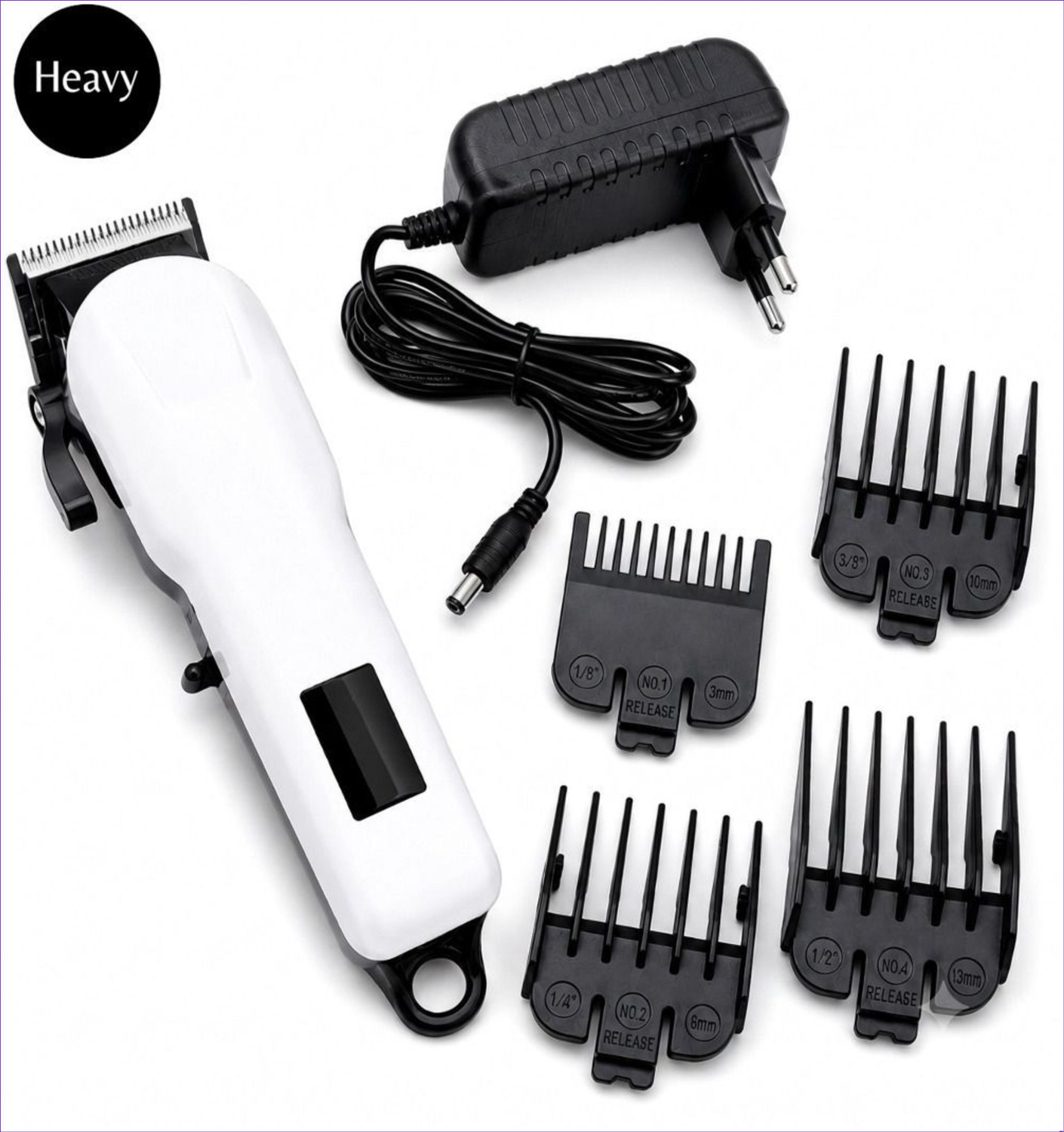 Image of PROBMX 809A Rechargeable Professional Electric Hair Clipper Electric Hair Trimmer 051 Trimmer 300 min Runtime 4 Length Settings (White)
