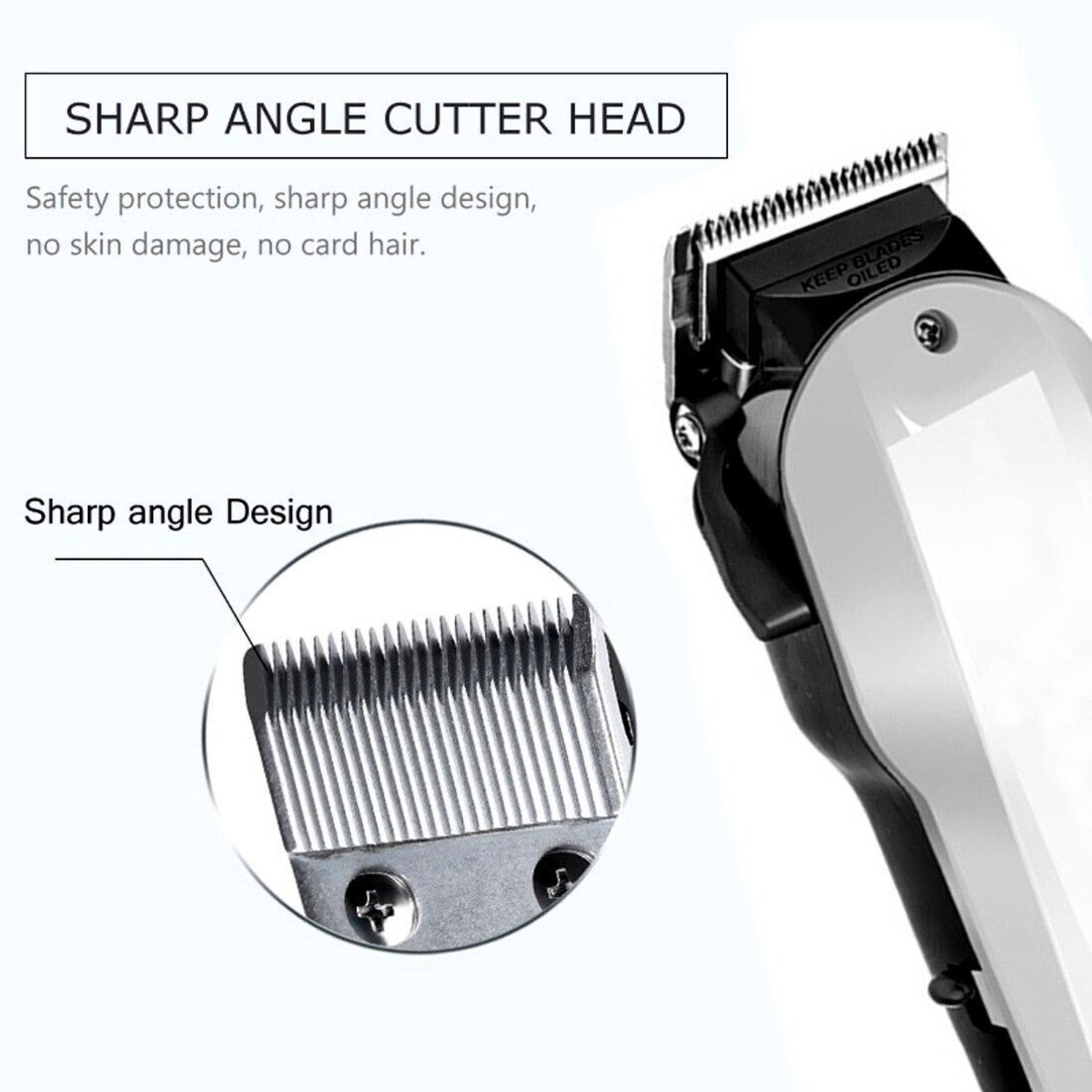 Image of WDC Men Titanium Wired High Quality Powerful Adjustable Hair Clipper Beard Moustache Fully Waterproof Trimmer 710 min Runtime 7 Length Settings