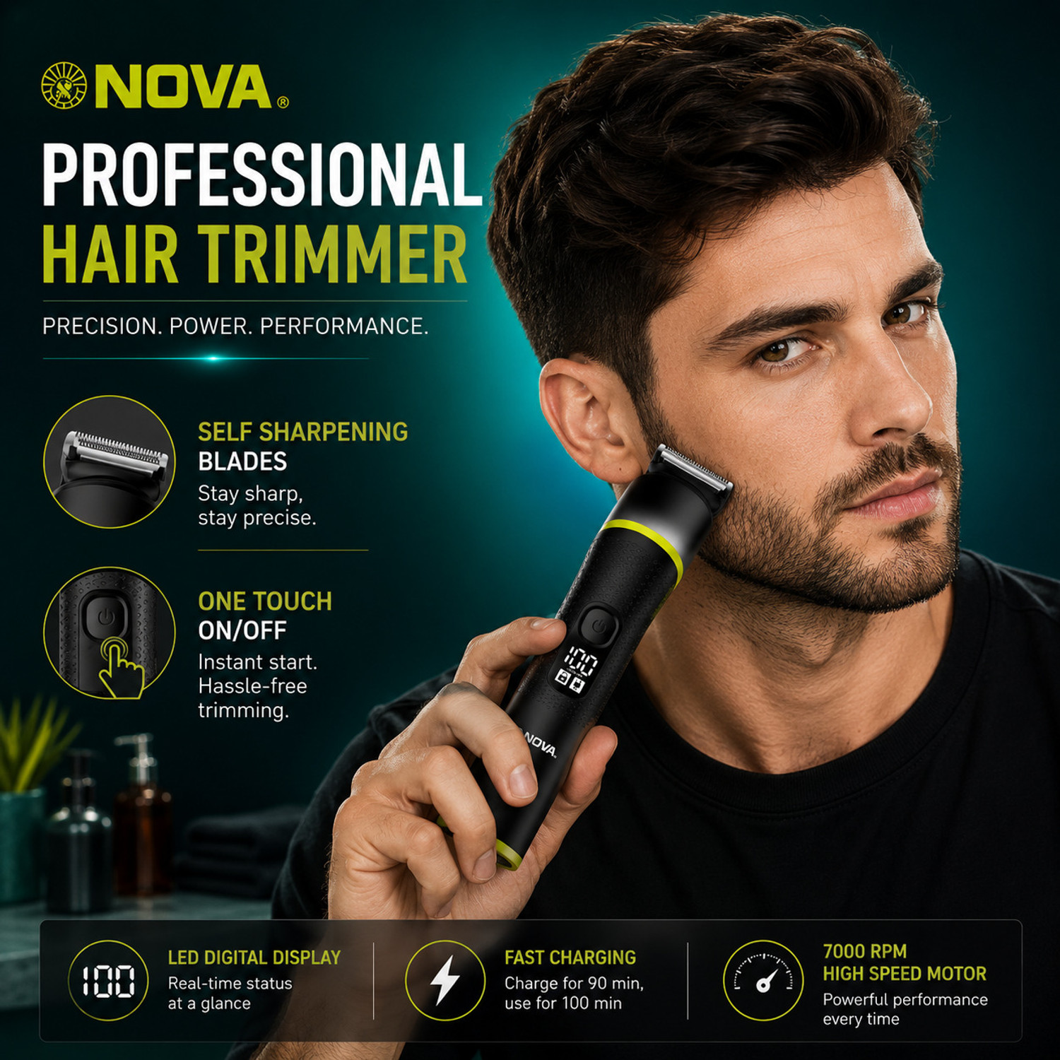 Image of NOVA NHT 1139 Trimmer 100 min Runtime 9 Length Settings