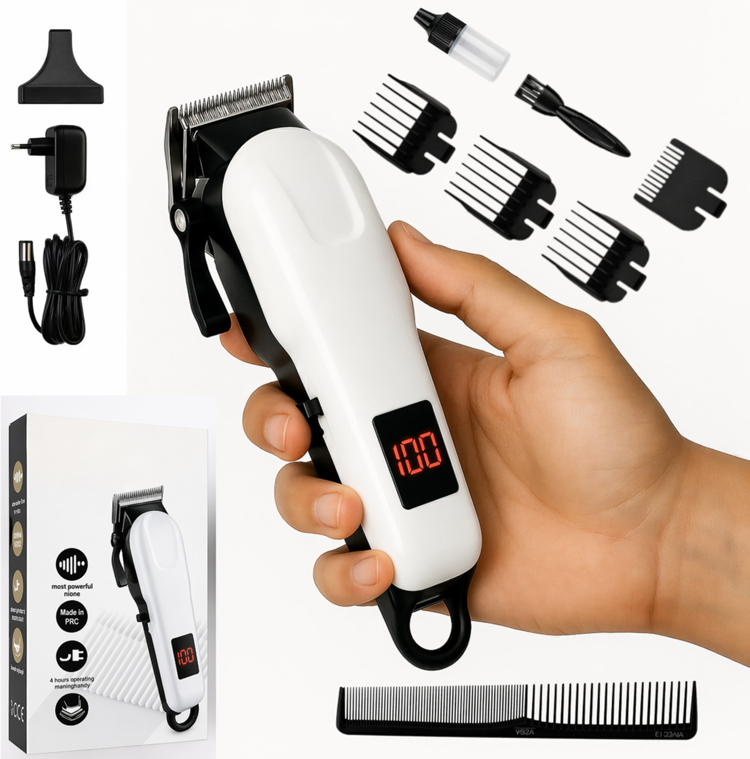Image of Zeno volt AT8088 TRIMMER WITH DISPLAY Trimmer For Men Fully Waterproof Trimmer 210 min Runtime 5 Length Settings