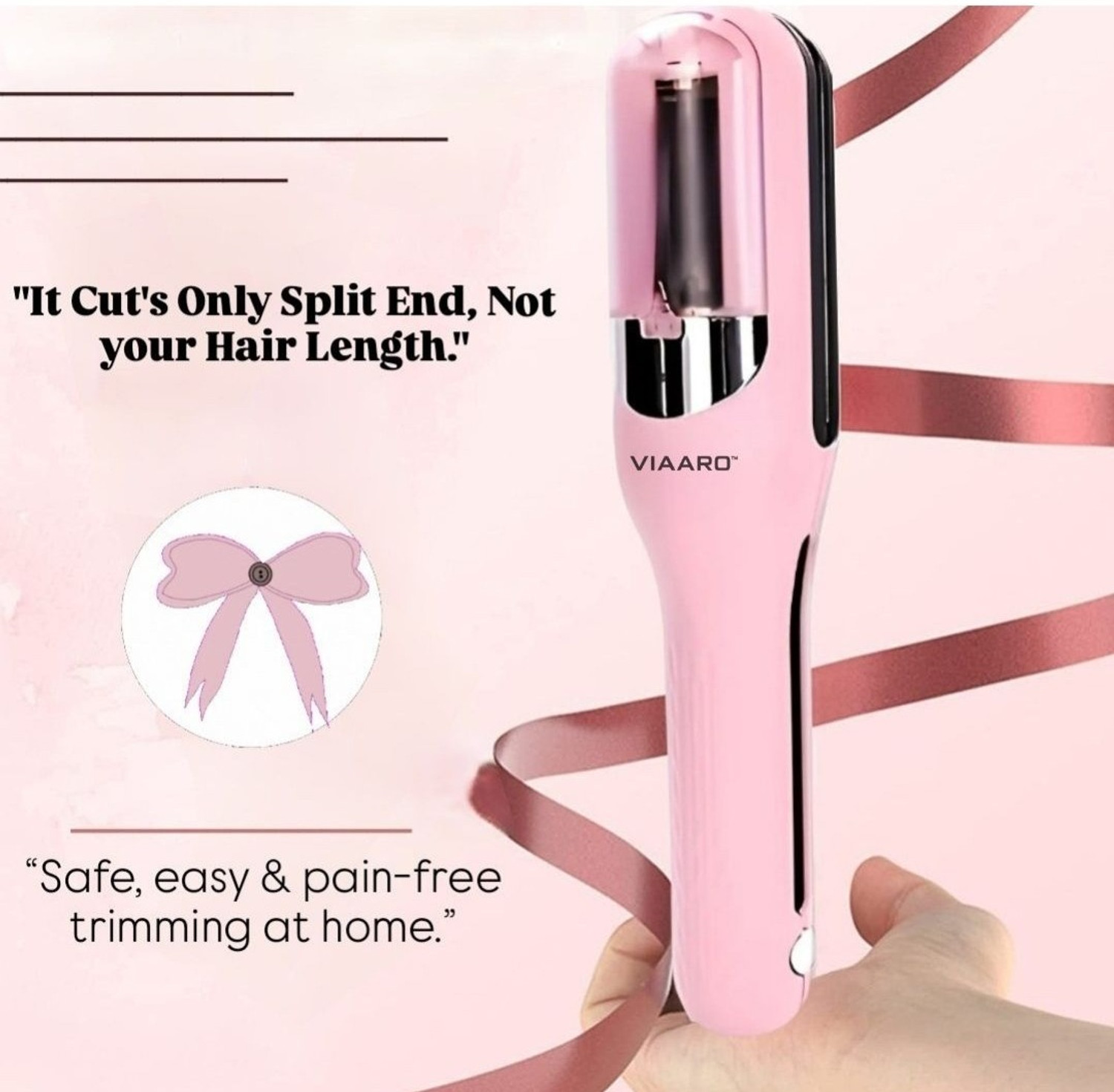 Image of Viaaro 6668 Trimmer 12 min Runtime 12 Length Settings (Pink)