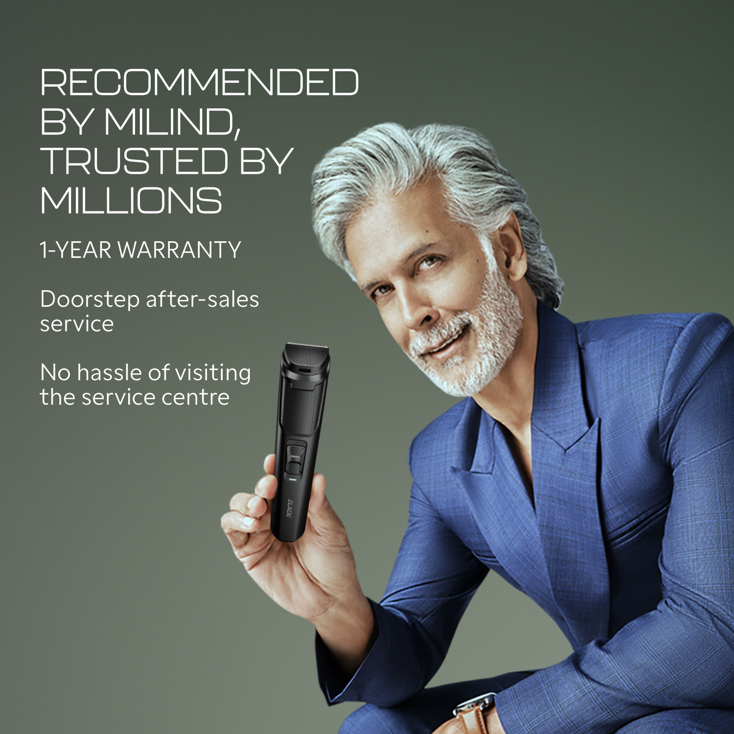 Image of Zlade Jaws Blitz 11 in 1 Beard Trimmer | Beard, Nose & Ear, Body | USB-C Fast Charging Grooming Kit 90 min Runtime 40 Length Settings