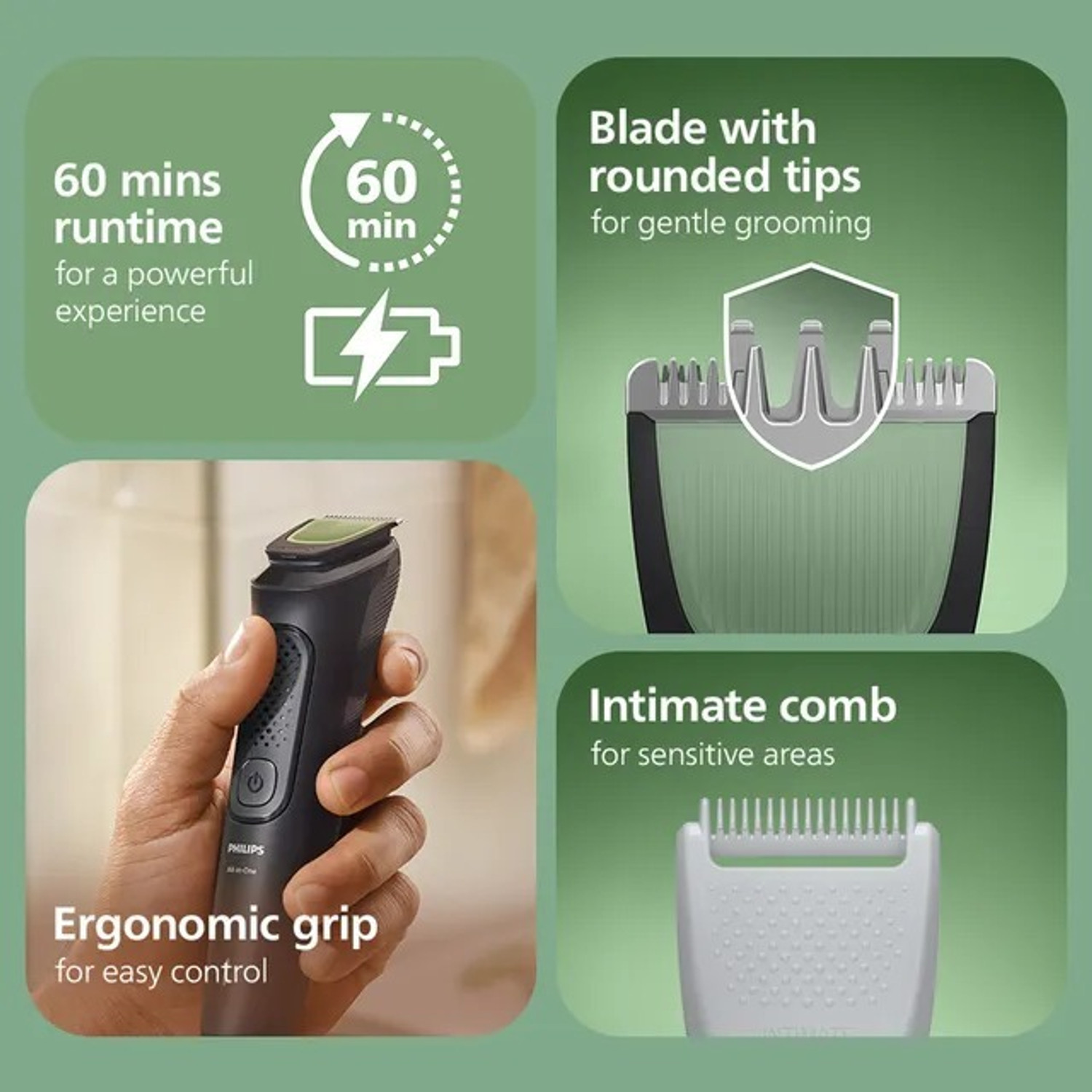 Image of PHILIPS MG3917 Body Groomer 60 min Runtime 6 Length Settings