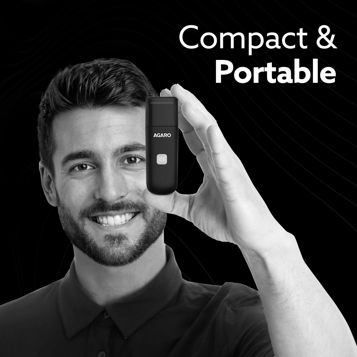 Image of AGARO Beard Trimmer MT7007, 60 mins run time with Type C, 2pcs limit comb Trimmer 60 min Runtime 2 Length Settings
