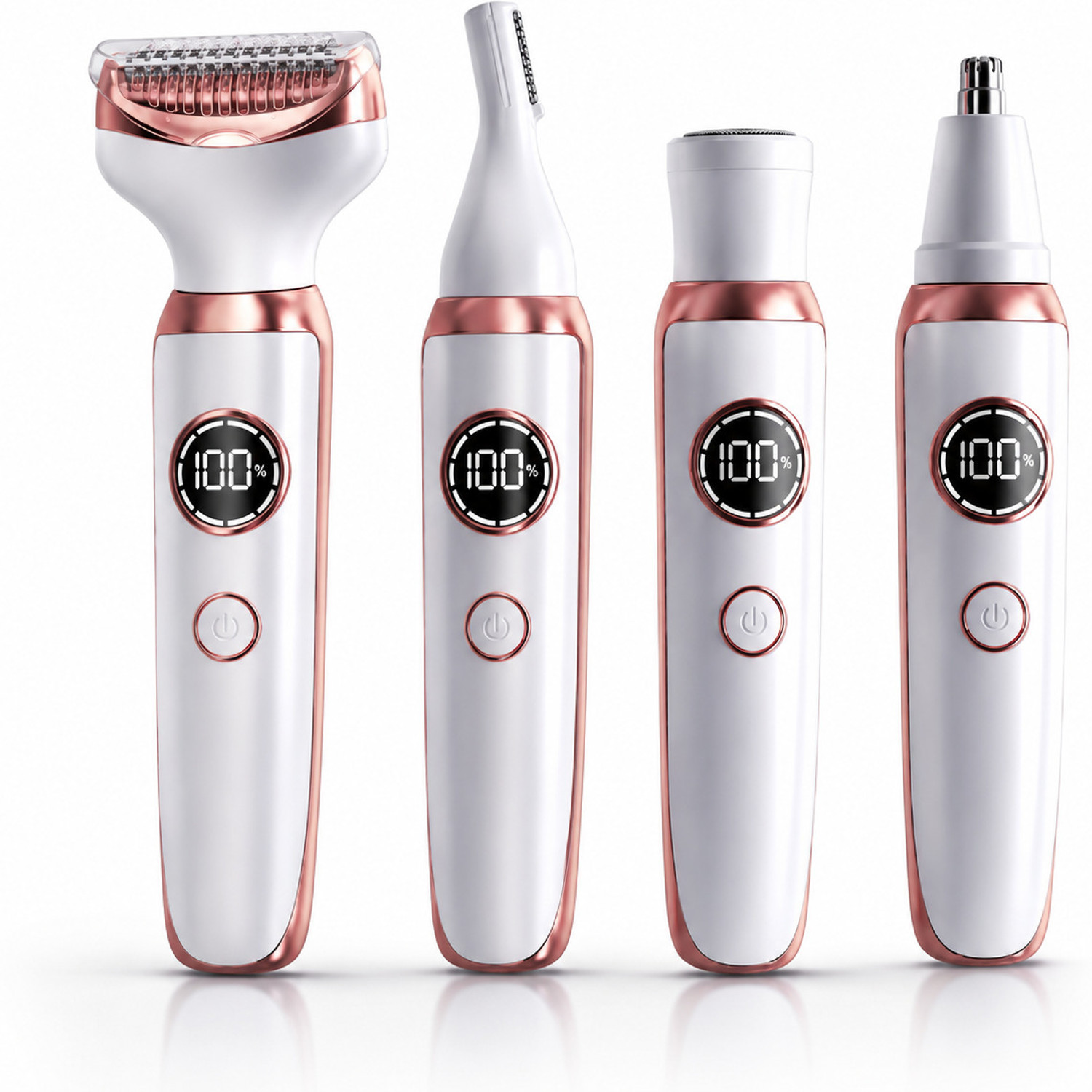 Image of Misuhrobir 4-in-1 Rechargeable Women's Beauty Grooming Kit Fully Waterproof Trimmer 120 min Runtime 4 Length Settings (Multicolor)