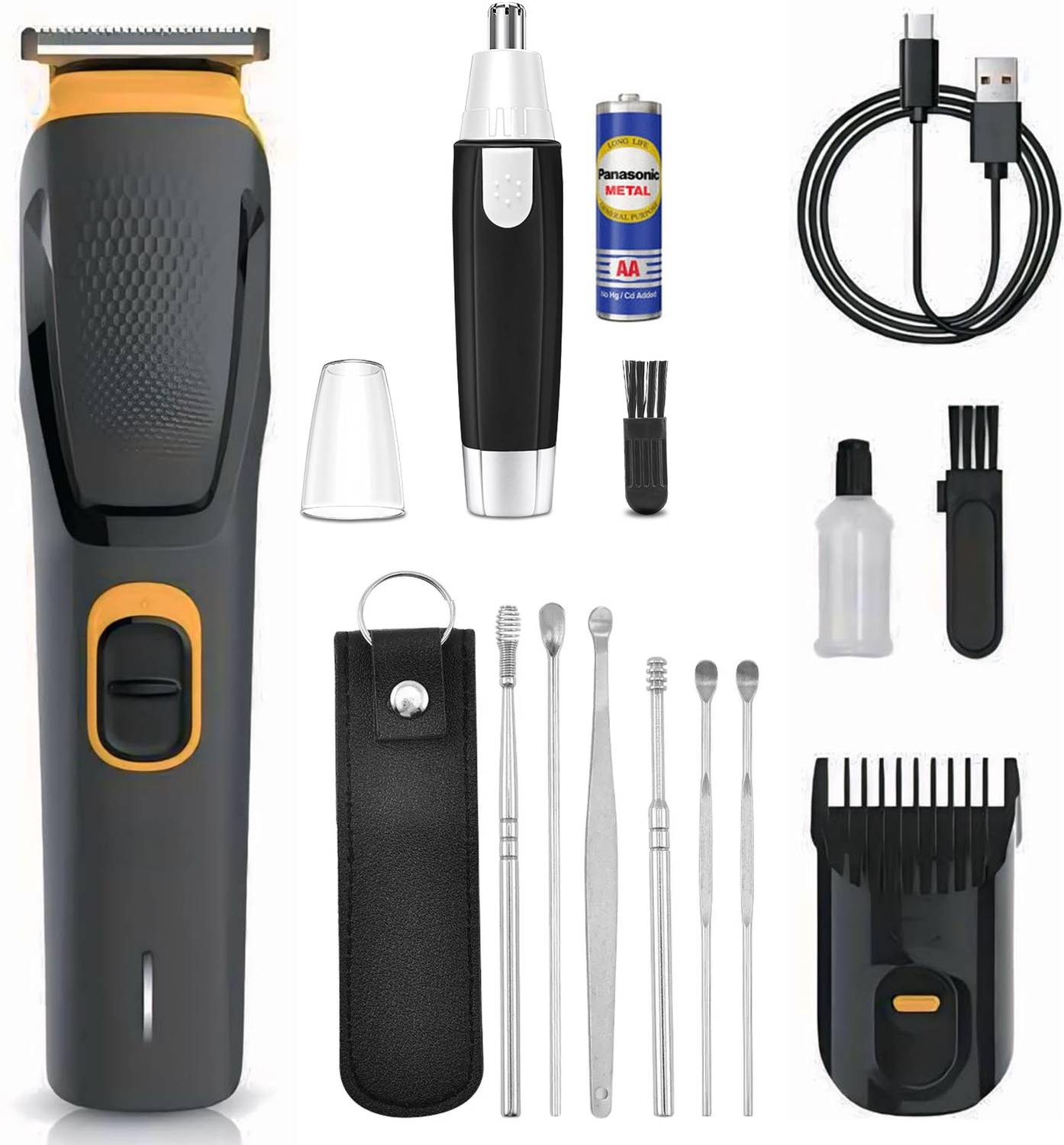 GRUMI Beard Trimmer with Ear-Nose Trimmer, 90 Min Runtime