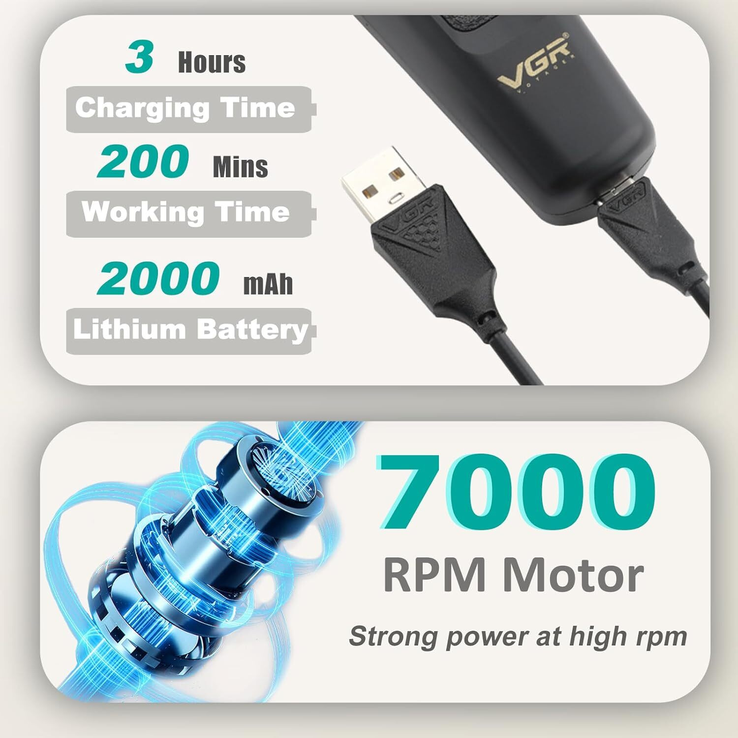 Image of VGR V-197 Trimmer 200 min Runtime 6 Length Settings