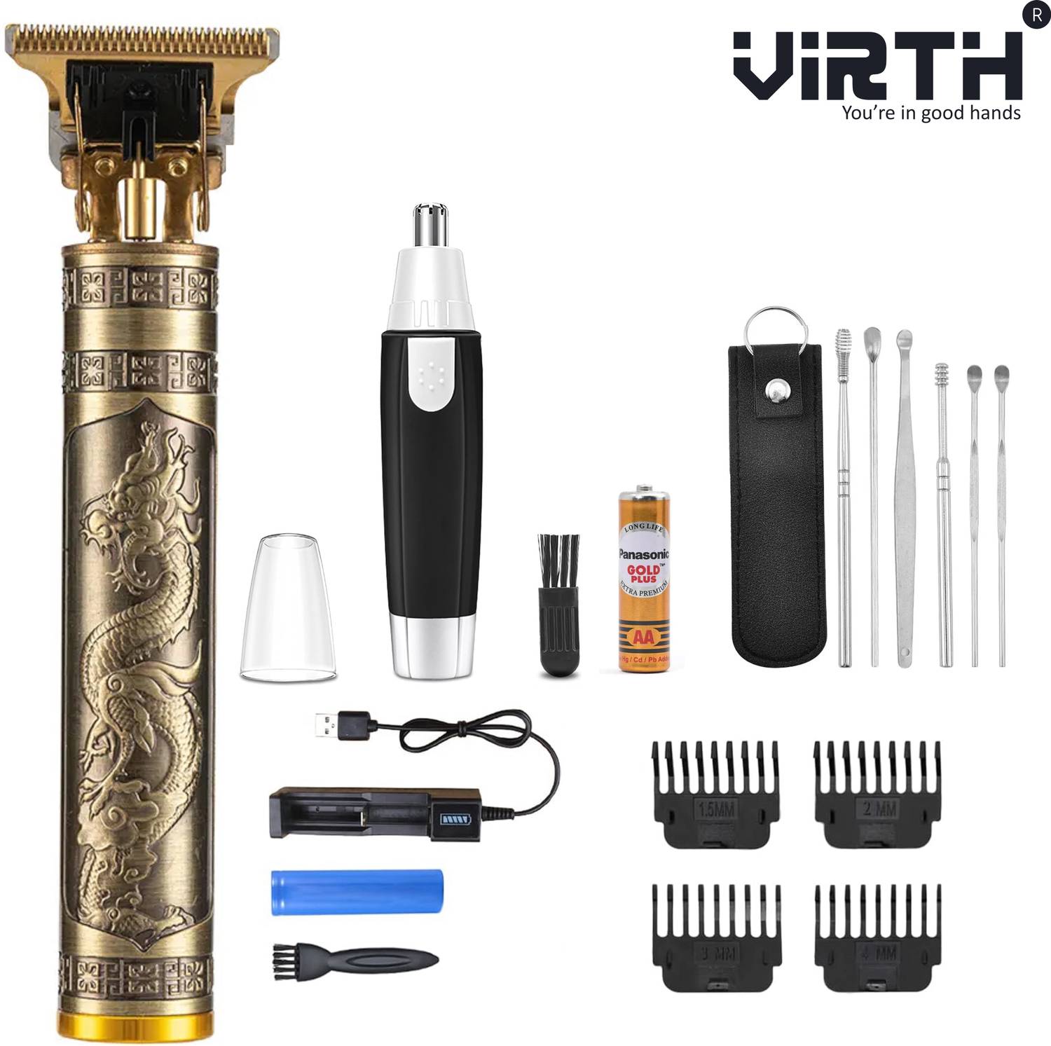 Virth Hair & Nose Hair Trimmer Kit 120 min Runtime - Image 1