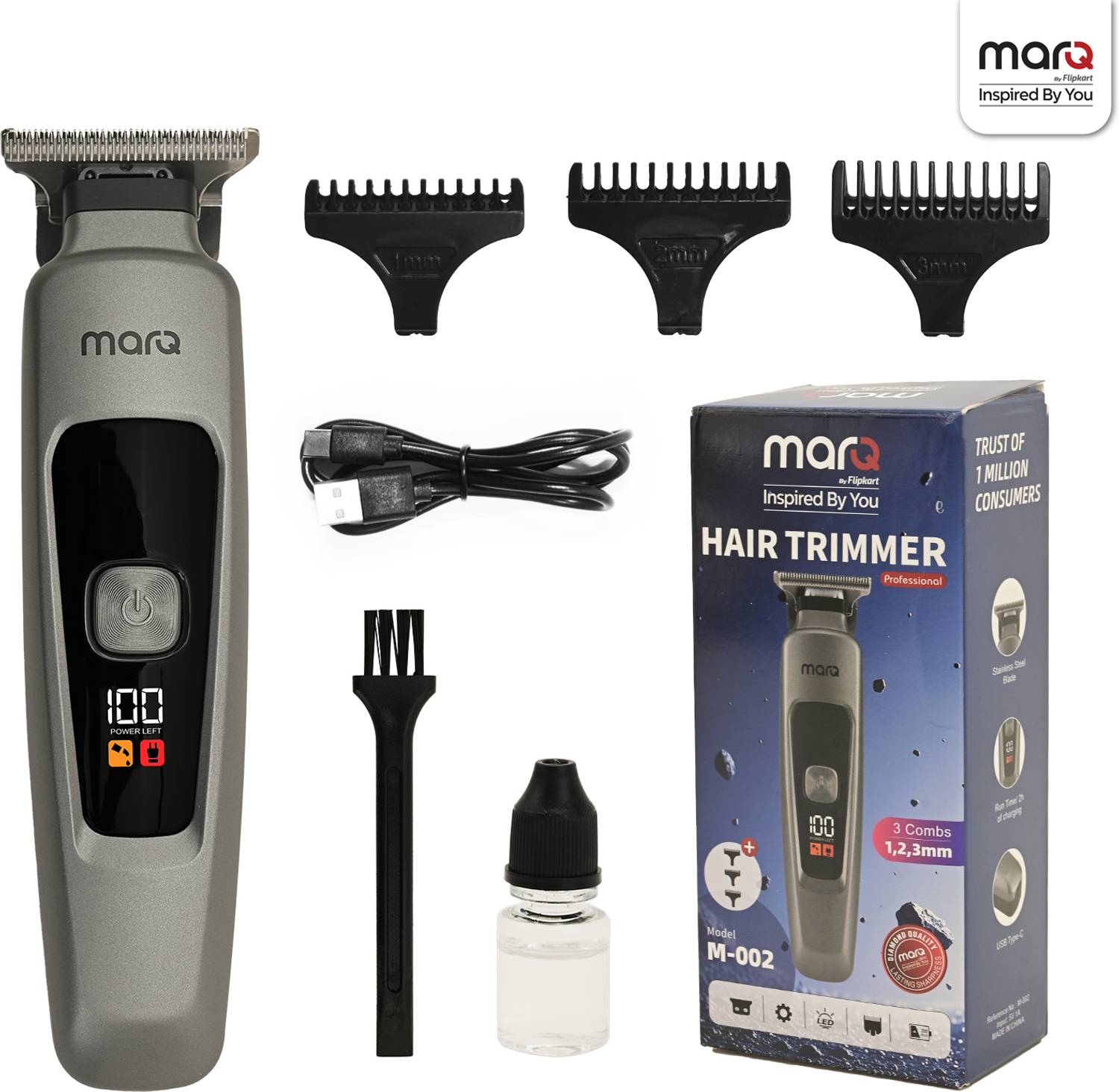 MarQ by Flipkart M-002 Professional Hair Trimmer with LED Display...mo